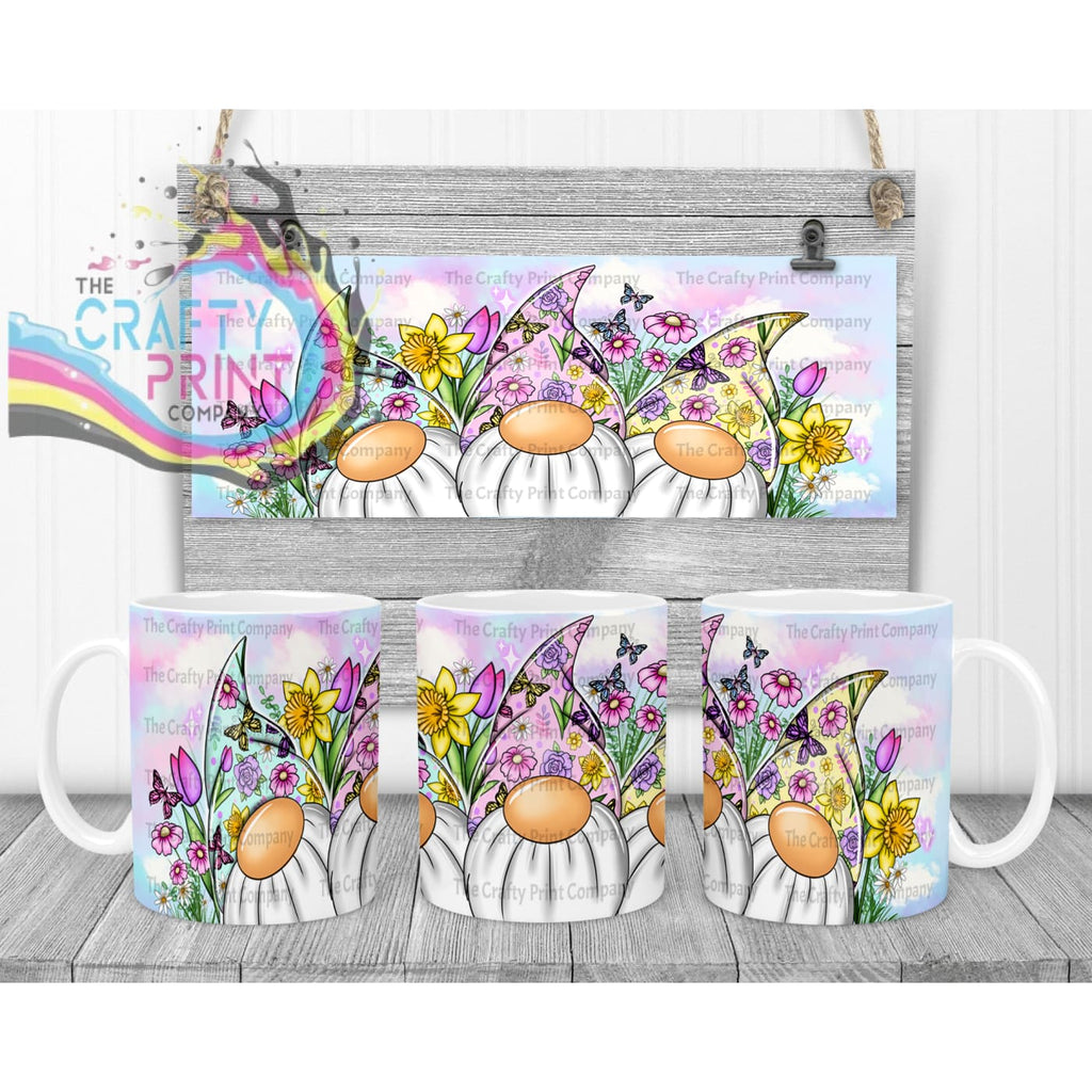 Floral Gonk Mug - White Handle & Inner - Mugs
