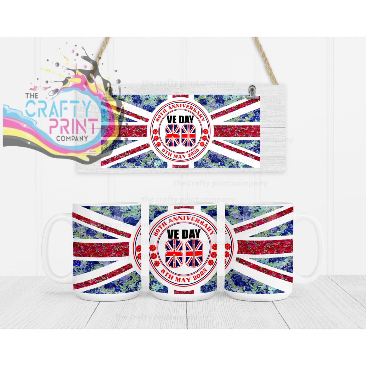 Floral VE Day Mug - Jumbo 15oz - Mugs