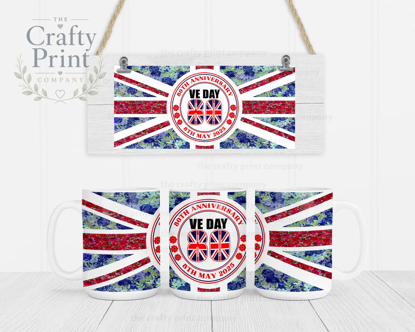 Floral VE Day Mug - Jumbo 15oz - Mugs