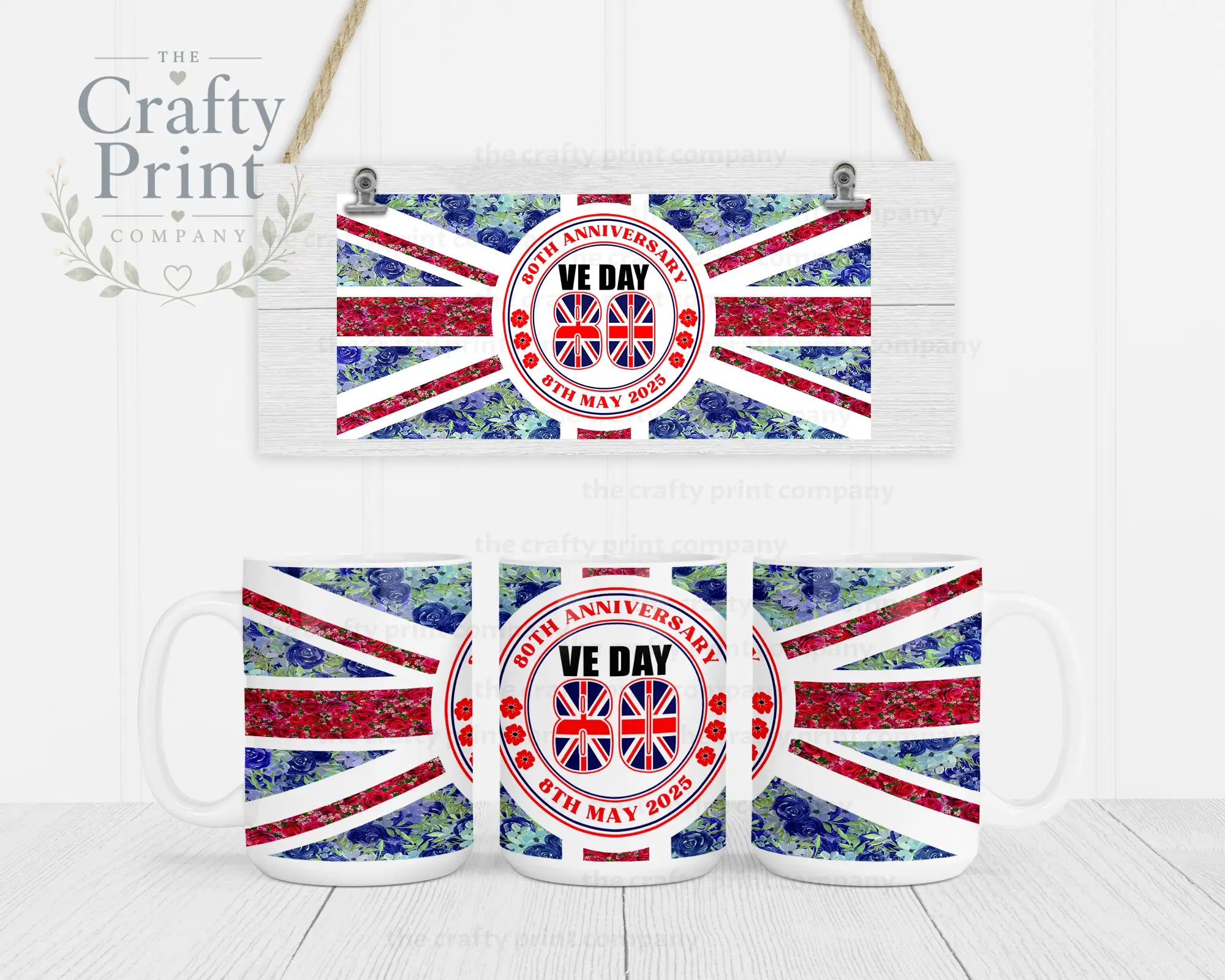 Floral VE Day Mug - Jumbo 15oz - Mugs