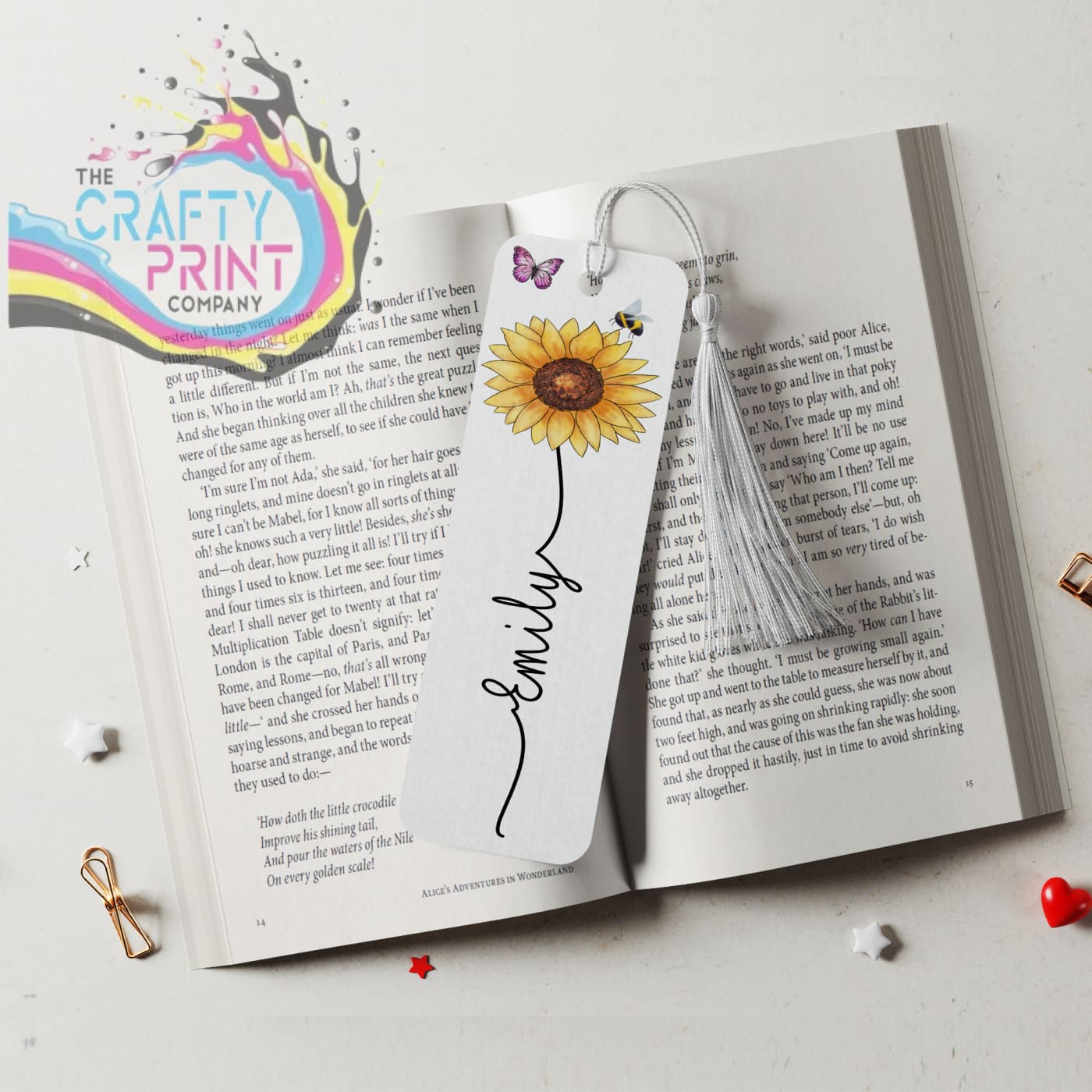 Flower Personalised Bookmark - Fabric Board - Bookmarks