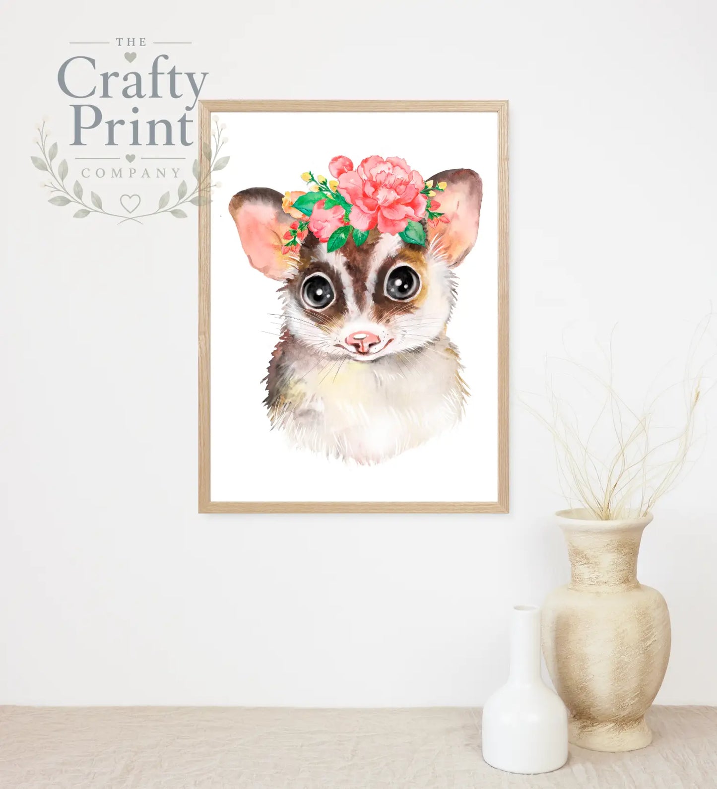 Flying Squirrel Flower Print - Posters Prints & Visual