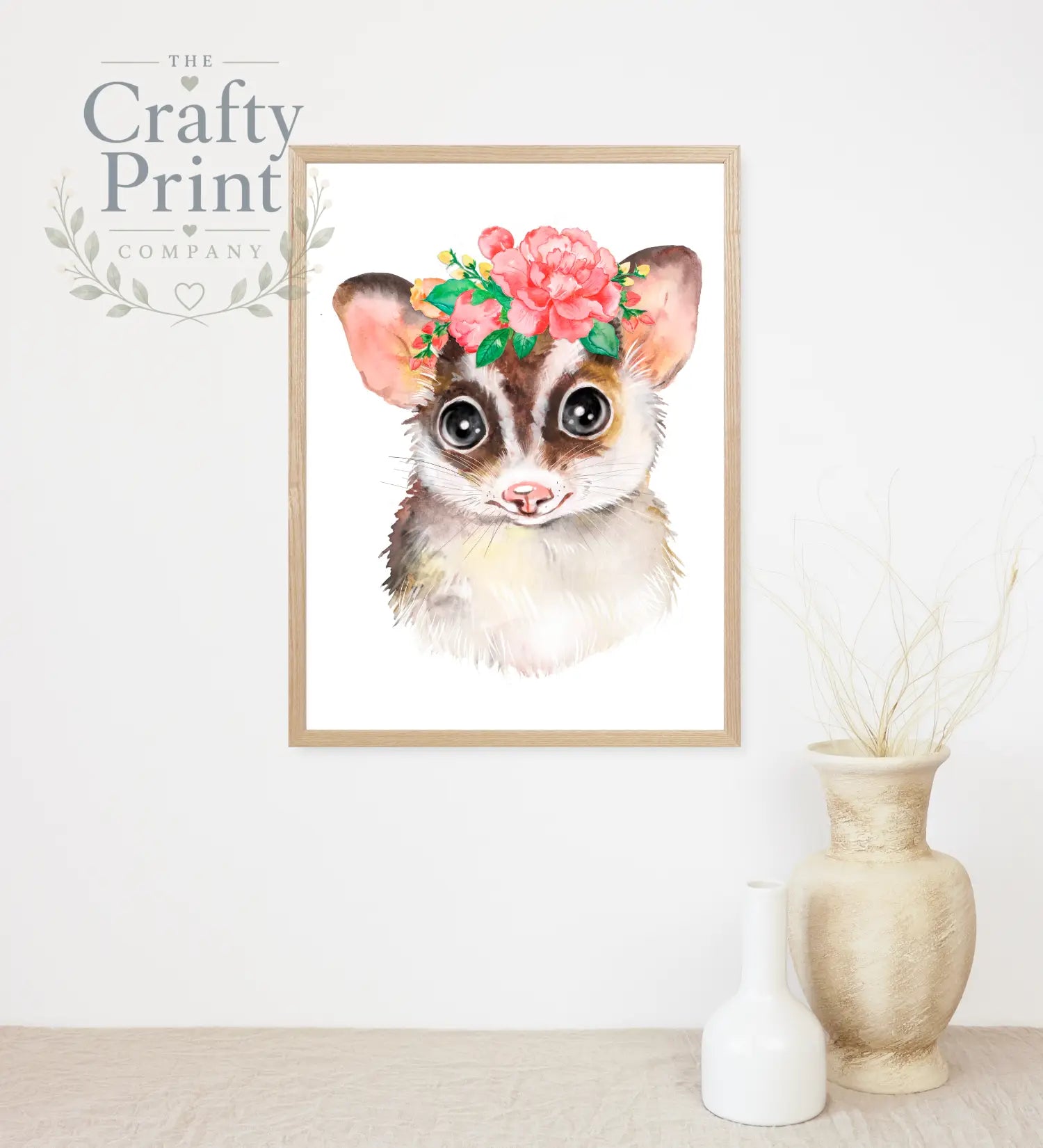 Flying Squirrel Flower Print - Posters Prints & Visual