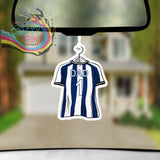 Football Shirt Shape Personalised Car Air Freshener