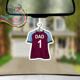 Football Shirt Shape Personalised Car Air Freshener