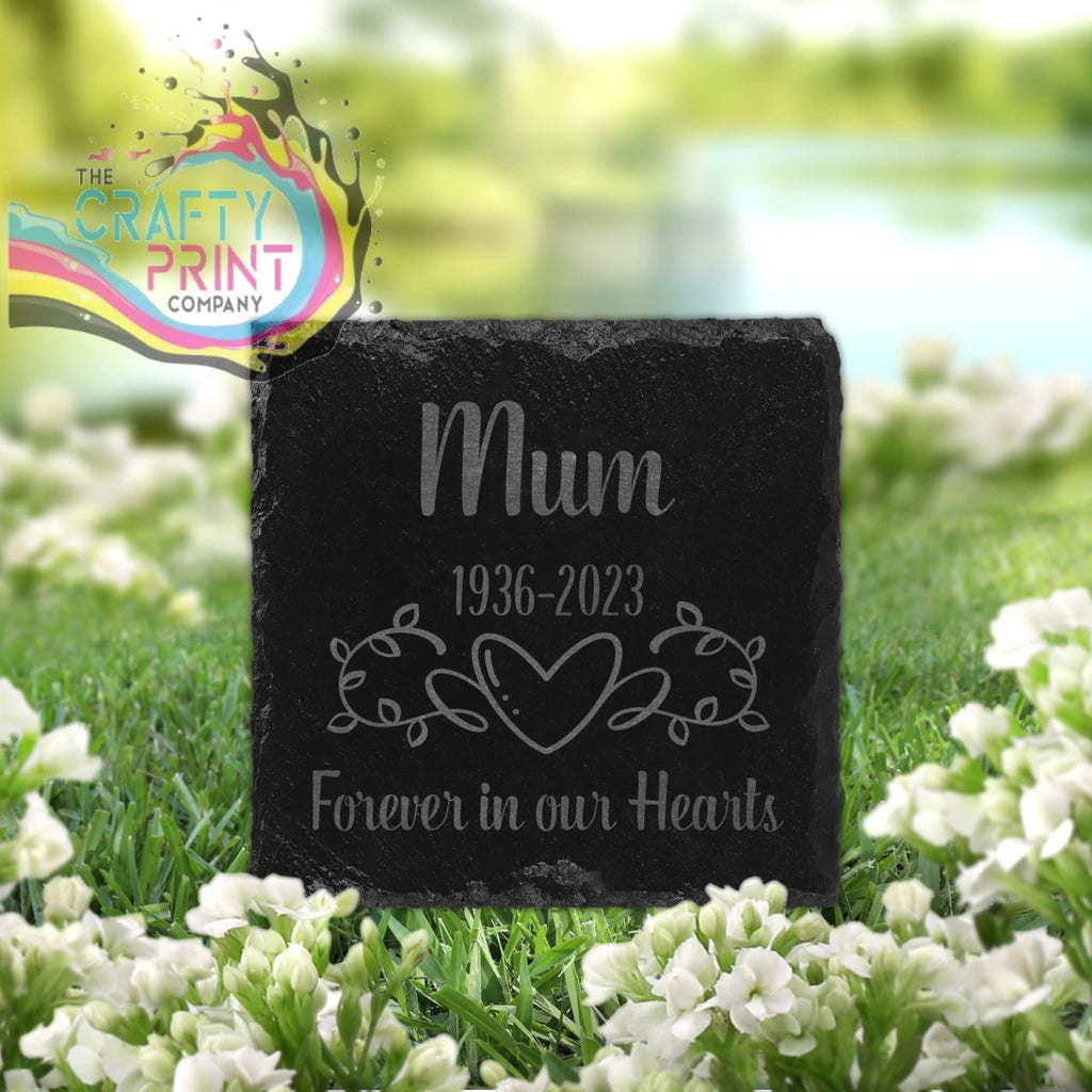 Forever in our Hearts Grave Slate Marker - Square