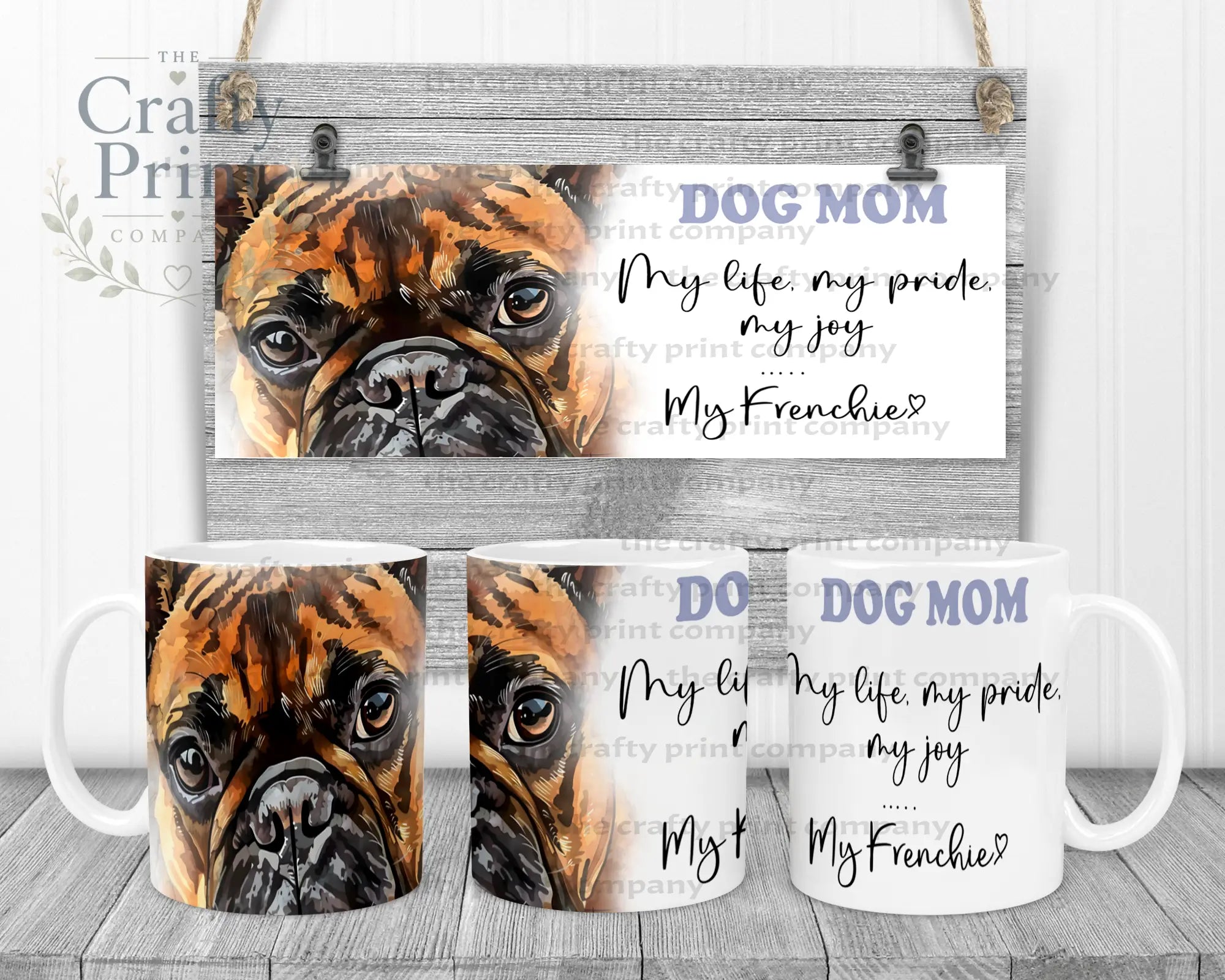 French Bulldog Dog Mom Mug - 11oz Ceramic / White Handle &
