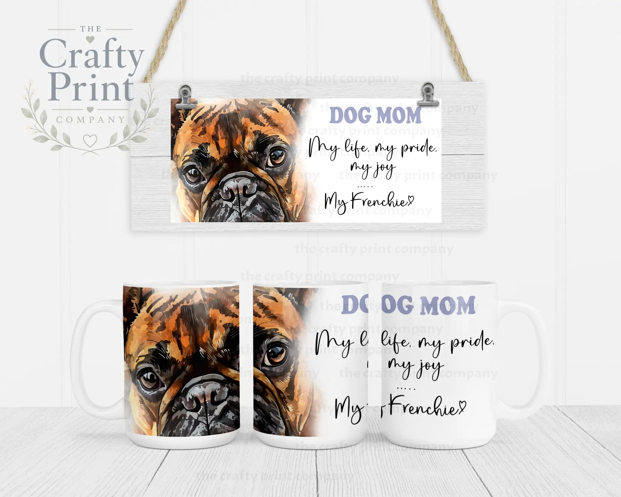 French Bulldog Dog Mom Mug - 15oz Jumbo / White Handle &