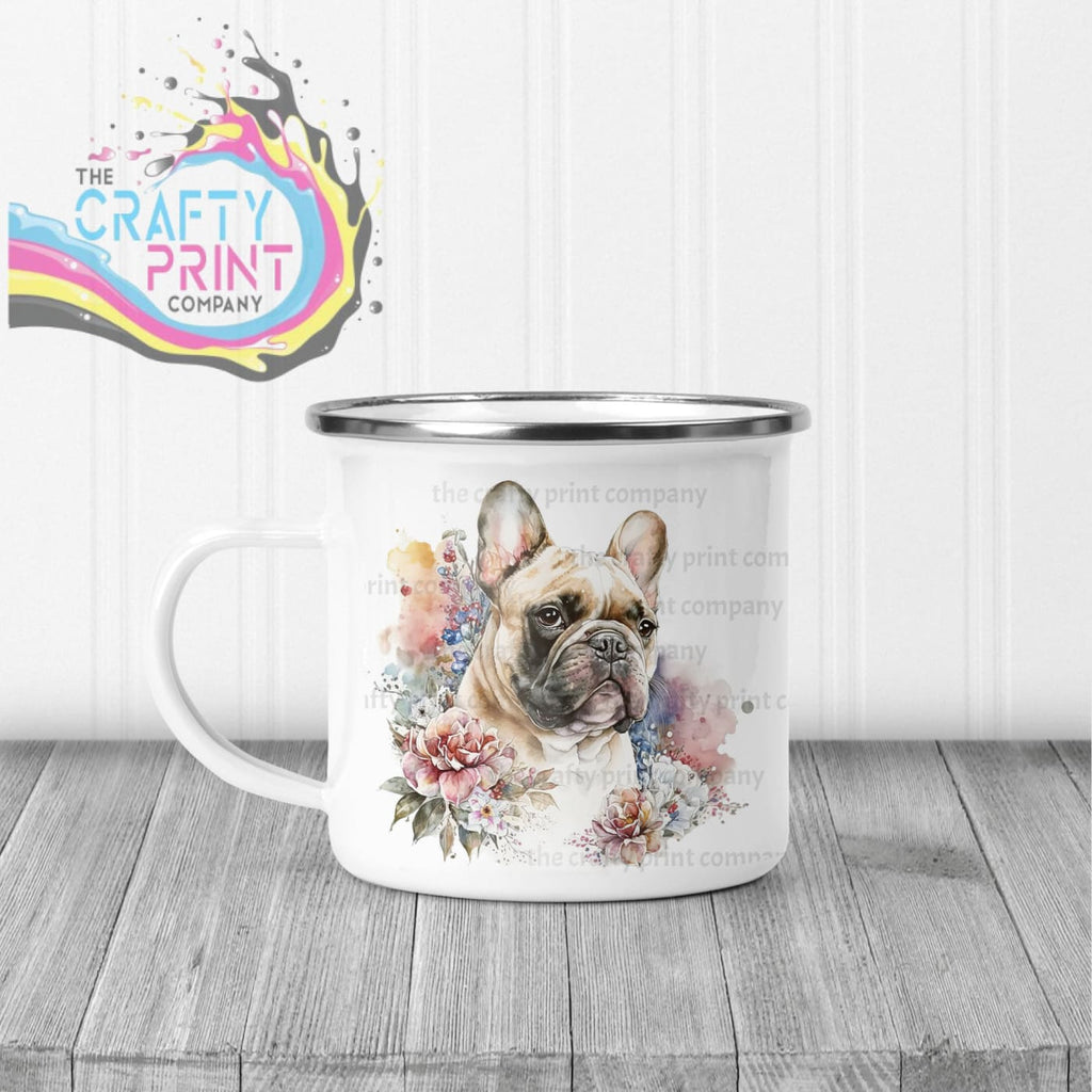 French Bulldog Pastel Flowers Mug - Enamel - Mugs