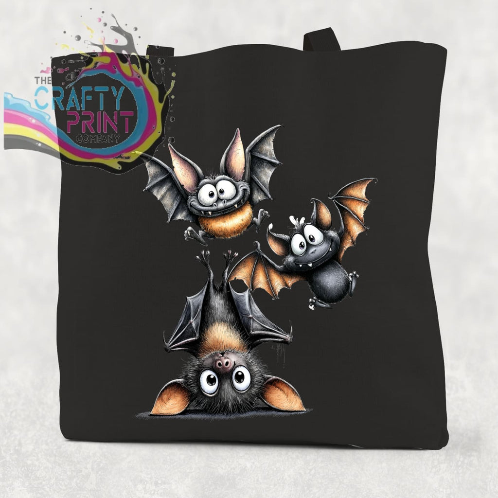 Funny Bats Cotton Re-usable Tote Bag - Black / Small: 21 cm