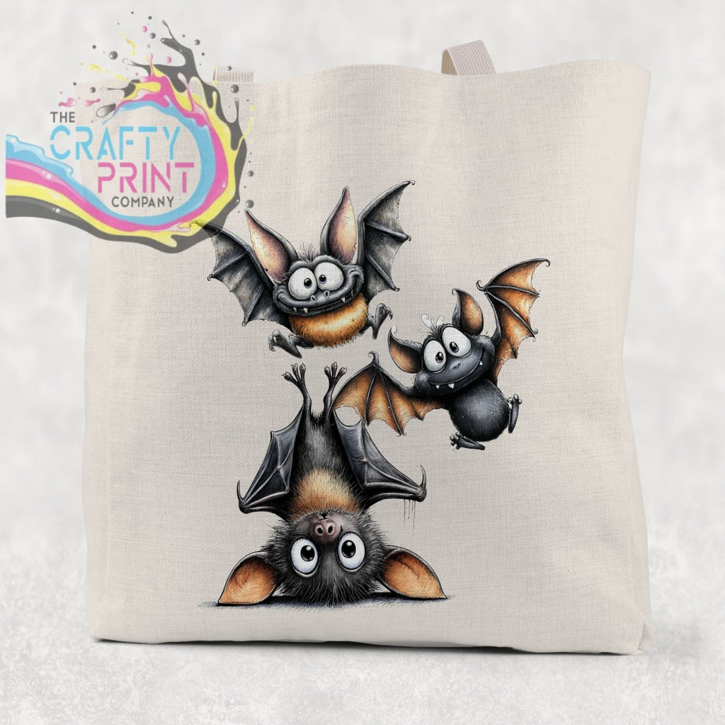 Funny Bats Cotton Re-usable Tote Bag - Natural / Small: 21