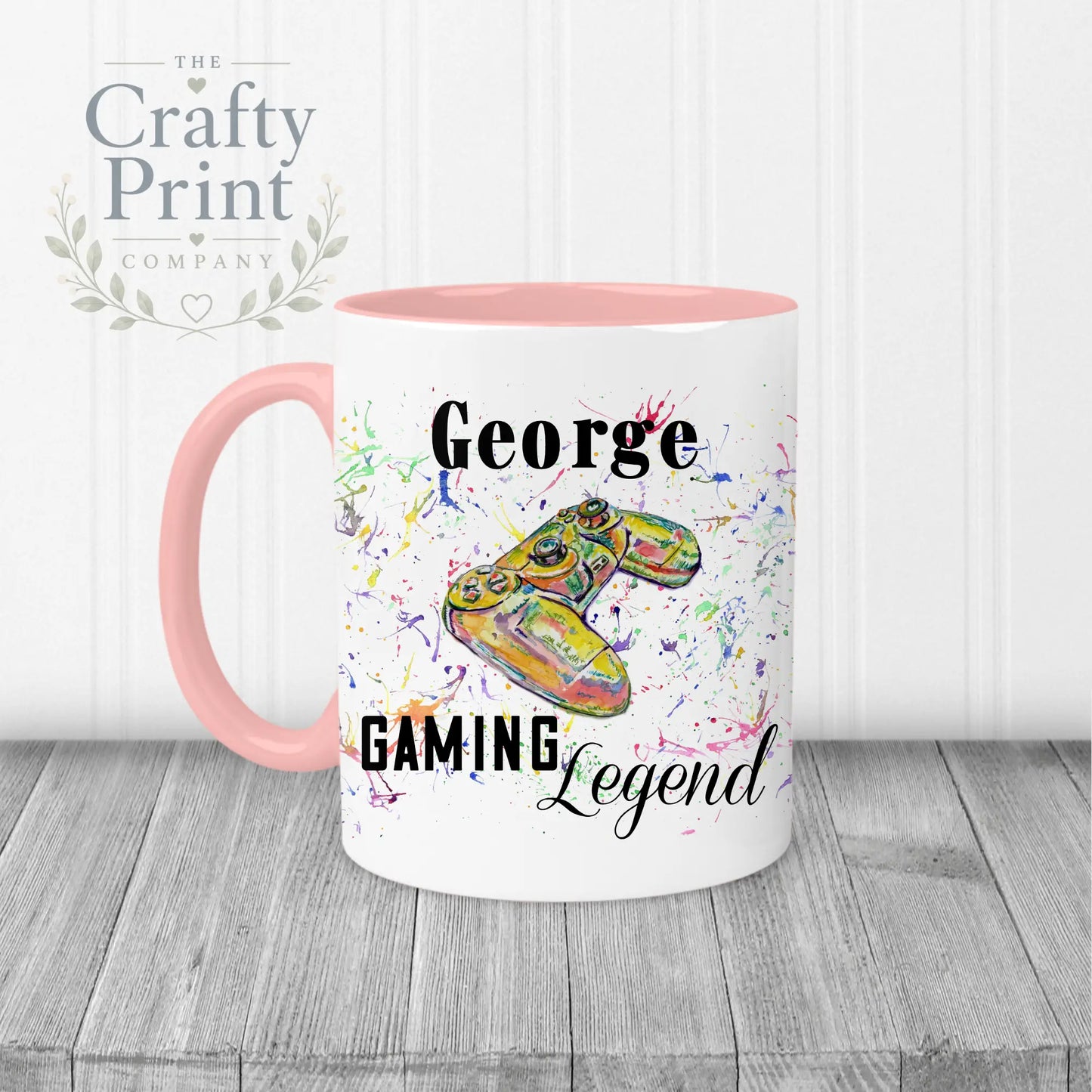 Gaming Legend Playstation Personalised Mug - Pink Handle &