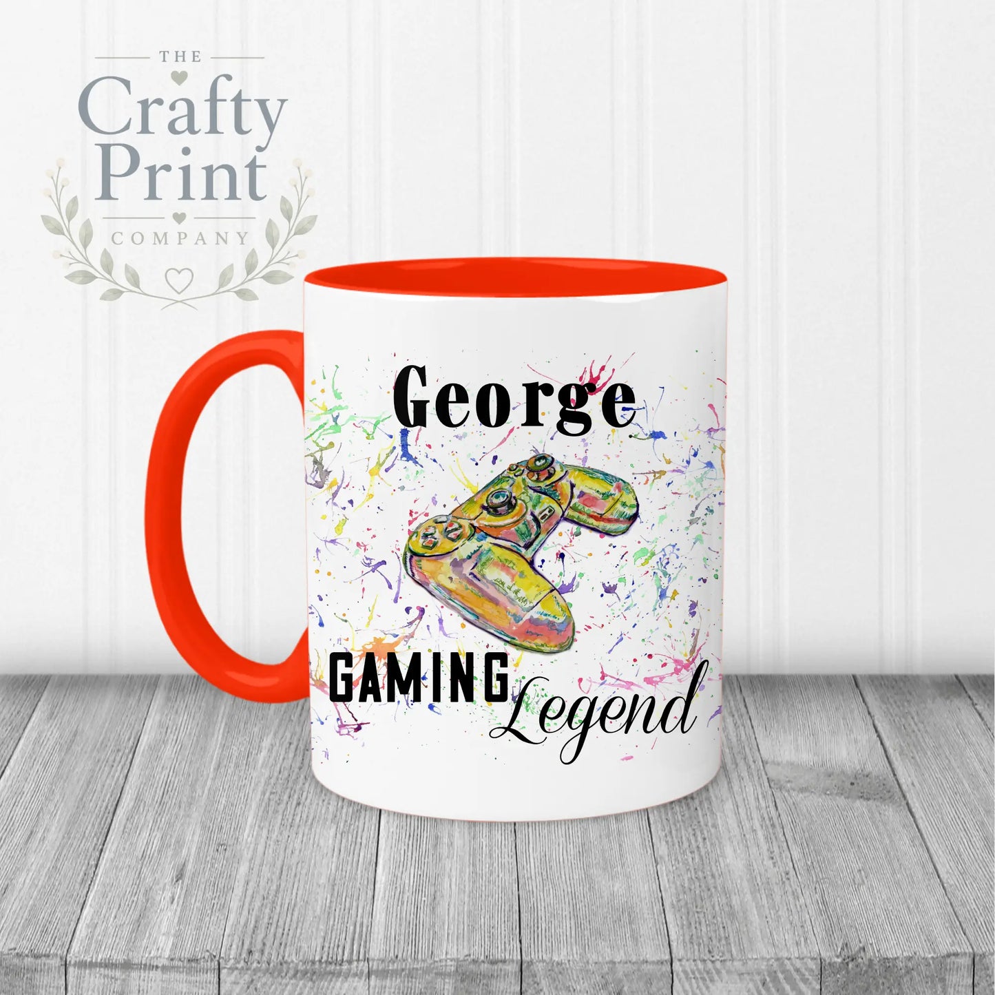 Gaming Legend Playstation Personalised Mug - Red Handle &