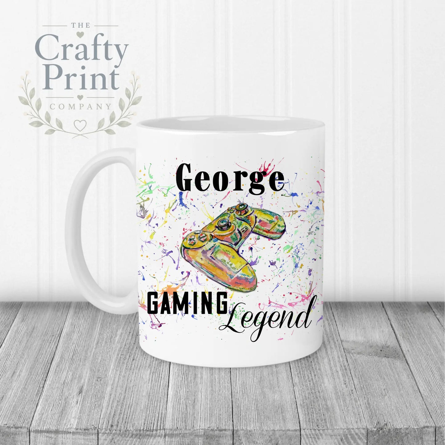 Gaming Legend Playstation Personalised Mug - White Handle &