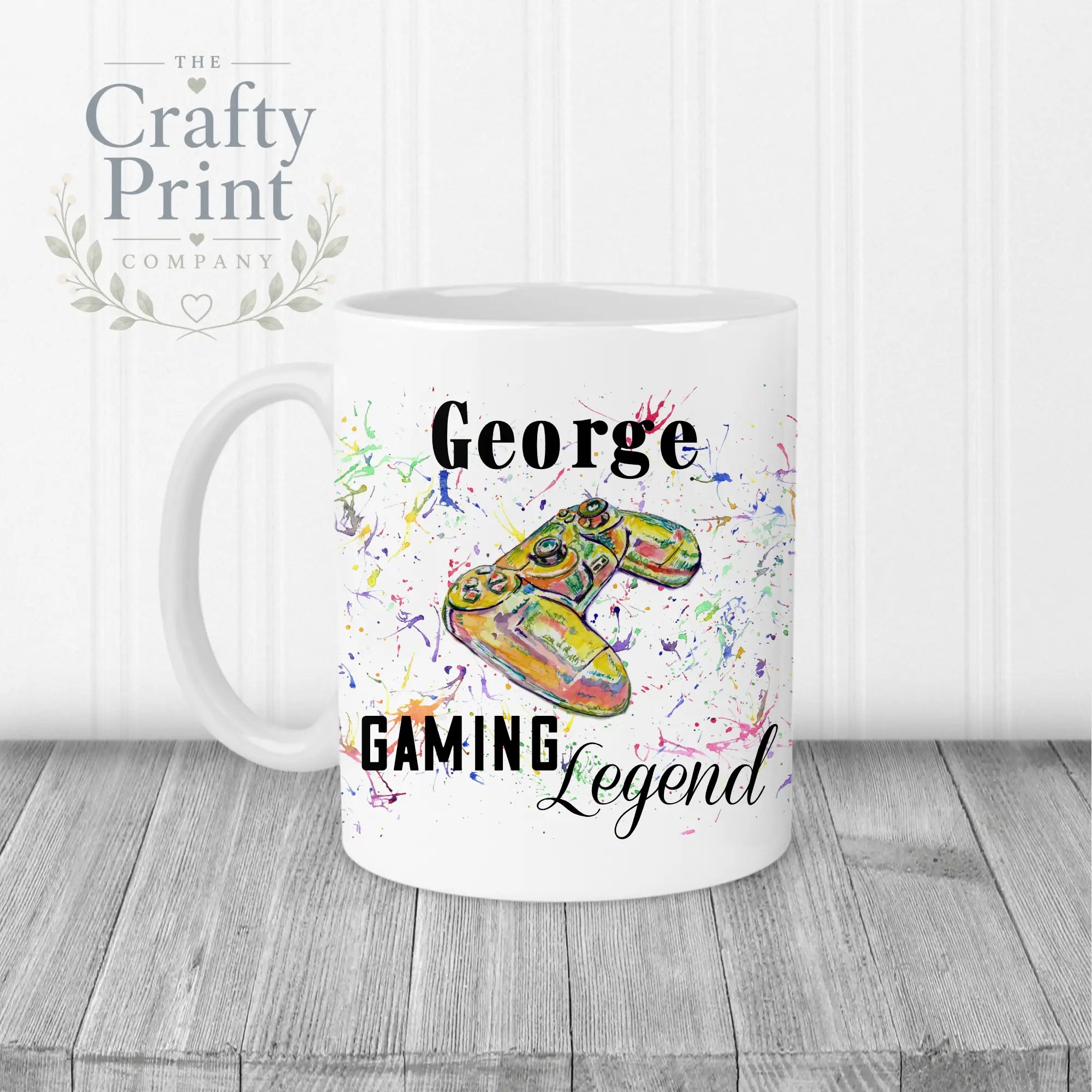 Gaming Legend Playstation Personalised Mug - White Handle &