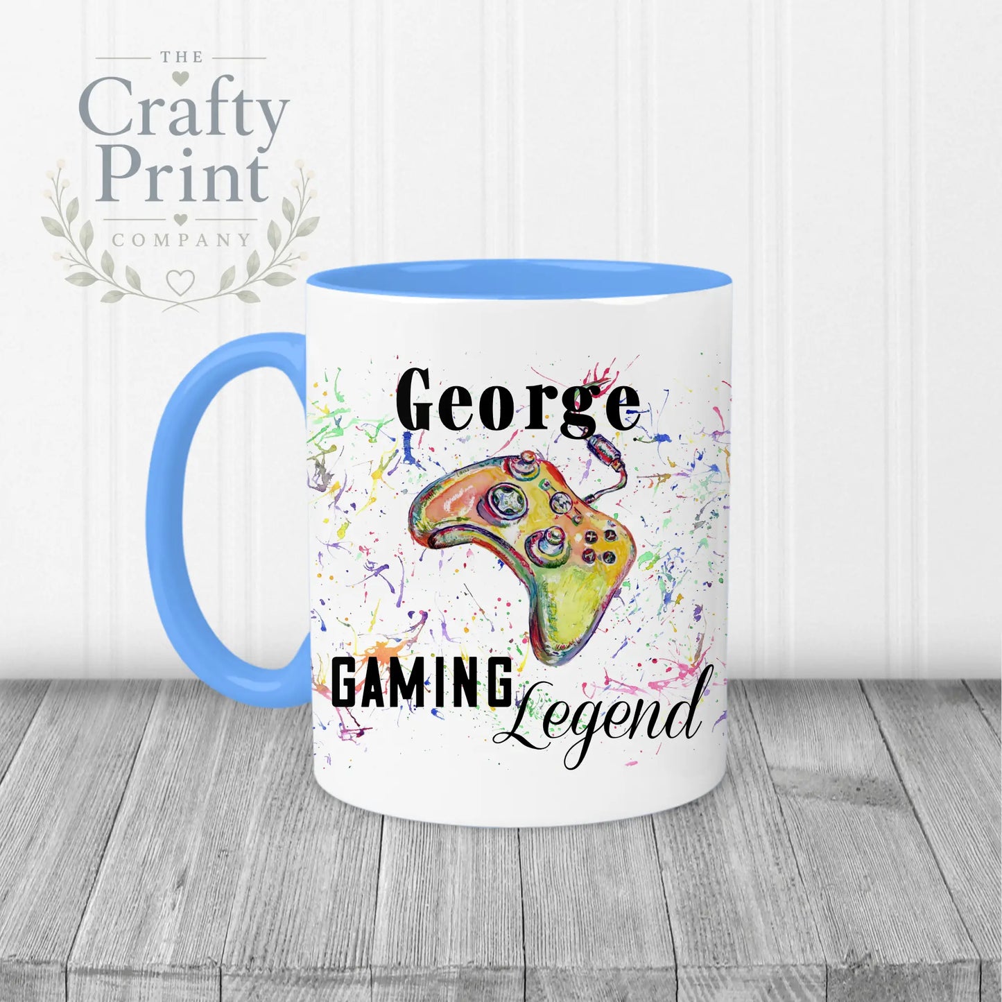 Gaming Legend Xbox Personalised Mug - Blue Handle & Inner