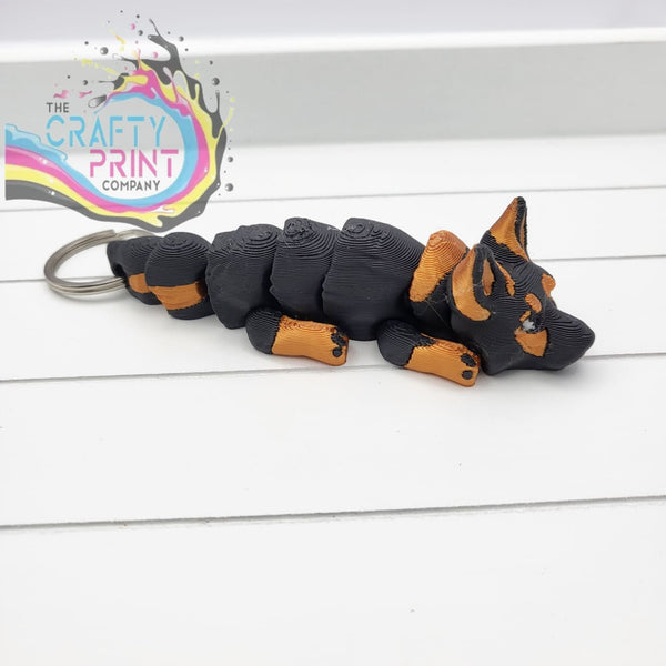 German Shepherd Dog Articulated Flexi Keyring