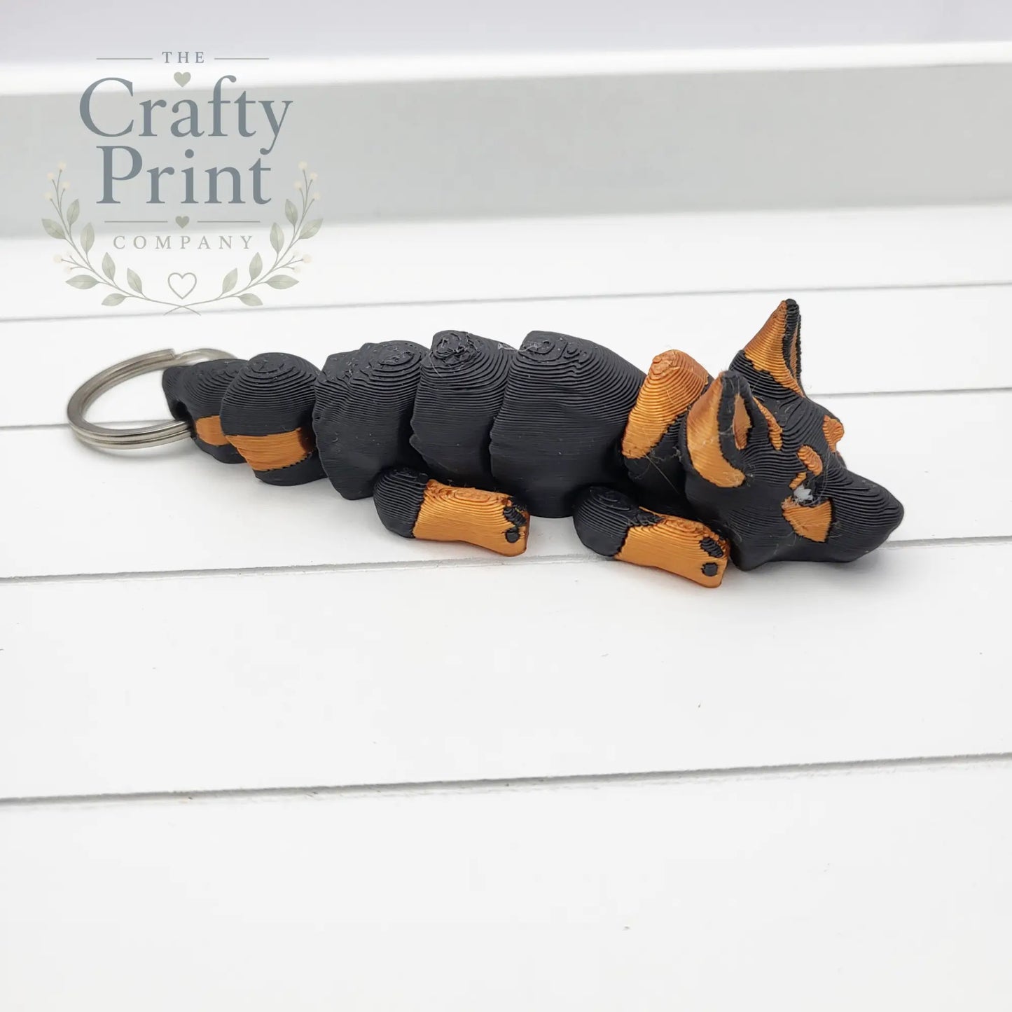 German Shepherd Dog Articulated Flexi Keyring / Fidget