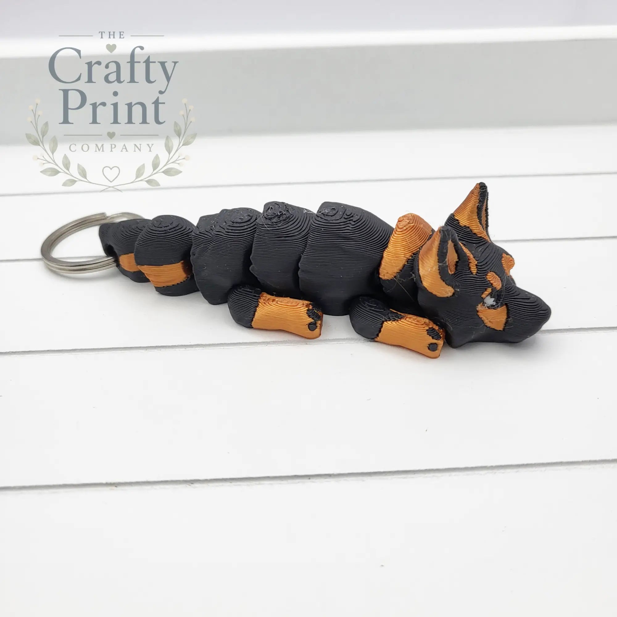German Shepherd Dog Articulated Flexi Keyring / Fidget