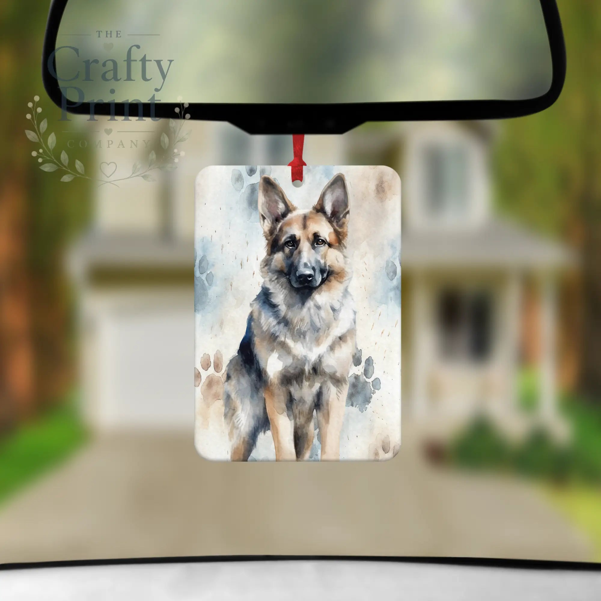 German Shepherd Paw Print Car Air Freshener - Vehicle