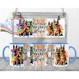 German Shepherd Rules Mug - Blue Handle & Inner - Mugs