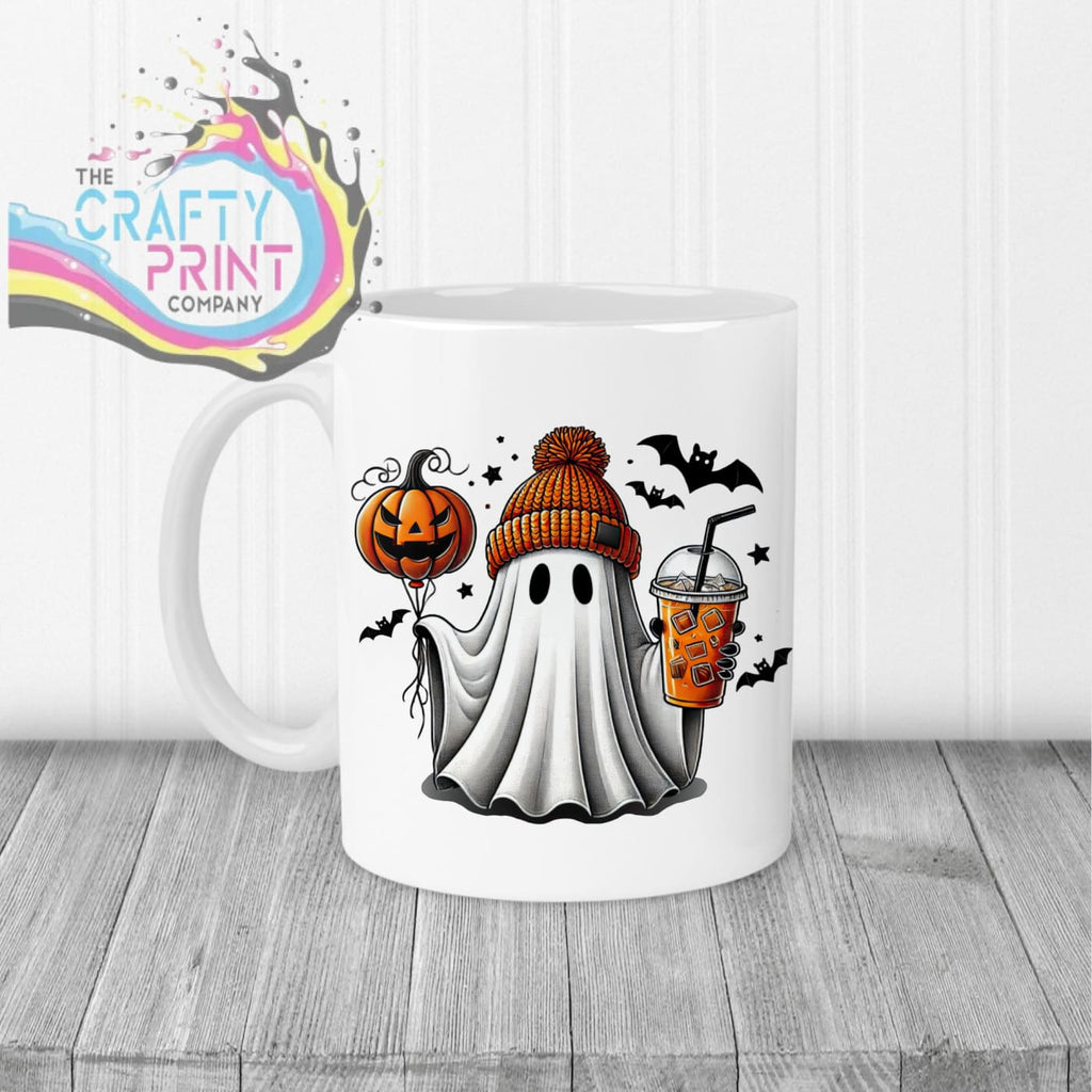 Ghost Pumpkin Halloween Mug - 11oz Ceramic / White Handle &