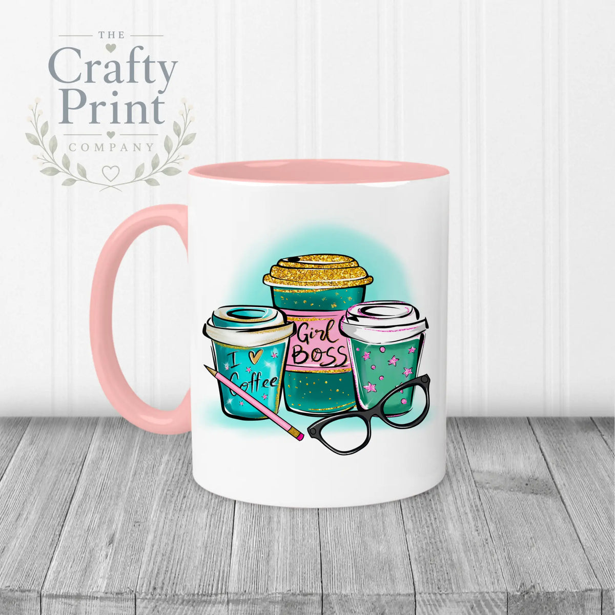 Girl Boss Mug - Pink Handle & Inner - Mugs