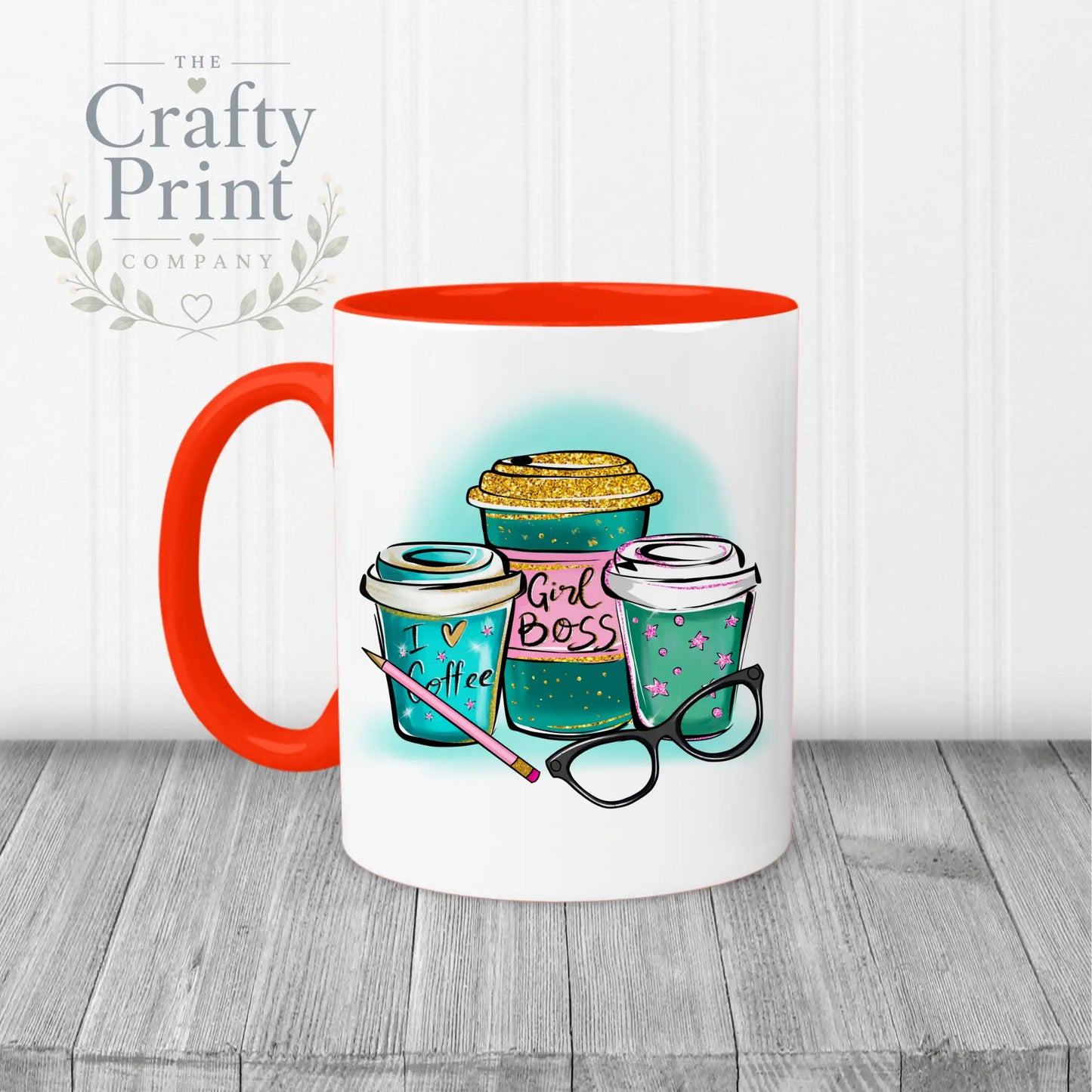 Girl Boss Mug - Red Handle & Inner - Mugs