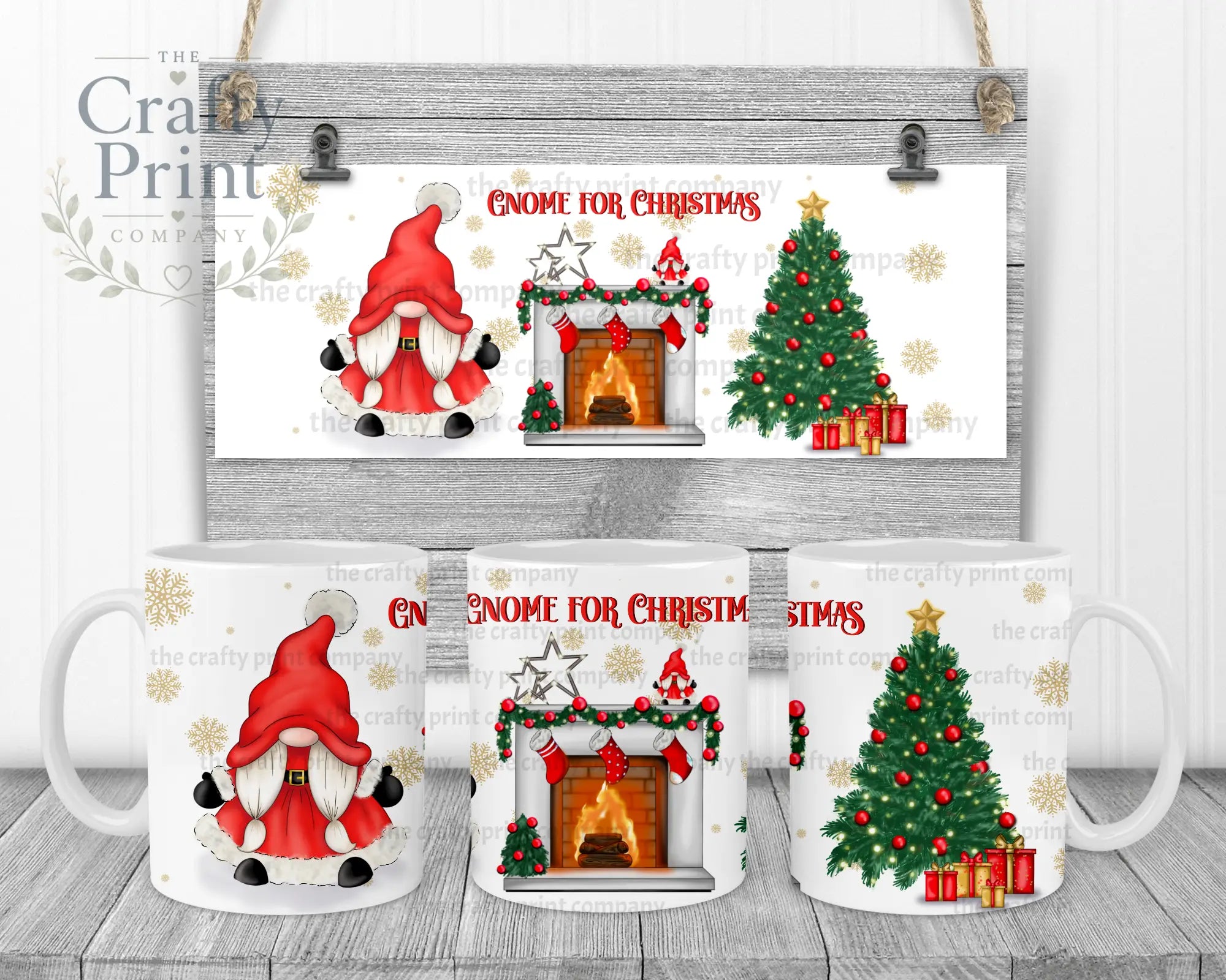Gnome For Christmas Mug - White Handle & Inner - Mugs