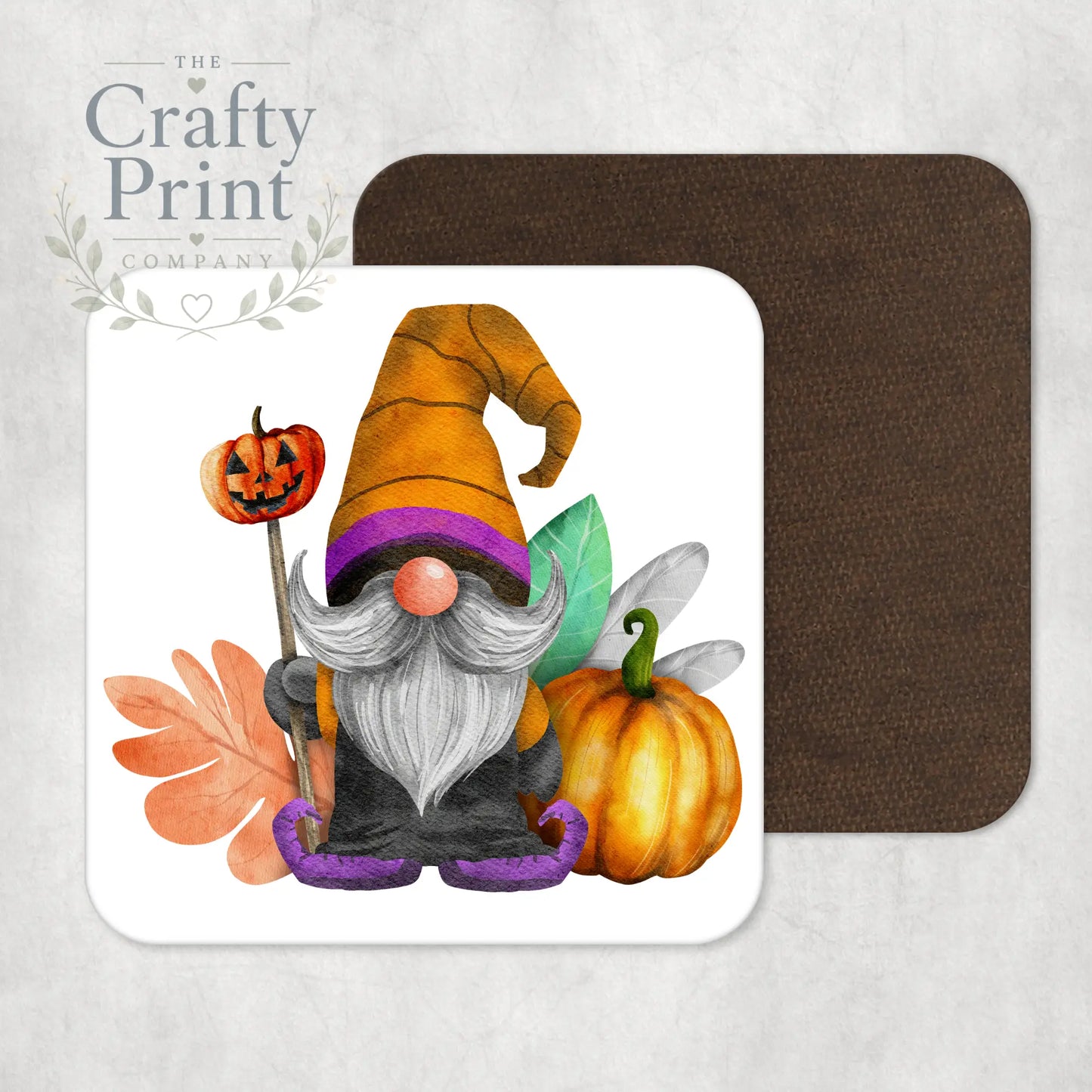 Gnome Pumpkin Halloween Coaster - Coasters