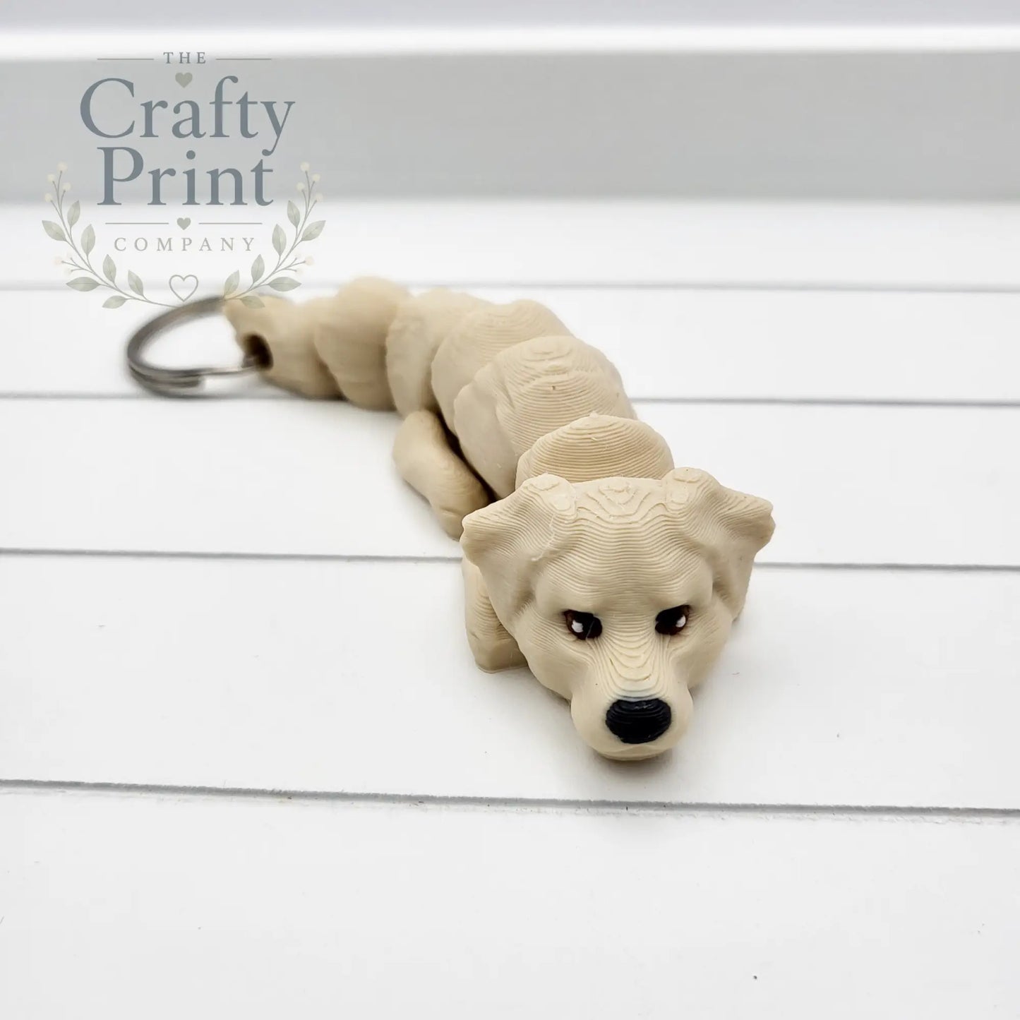 Golden Retriever Dog Articulated Flexi Keyring / Fidget