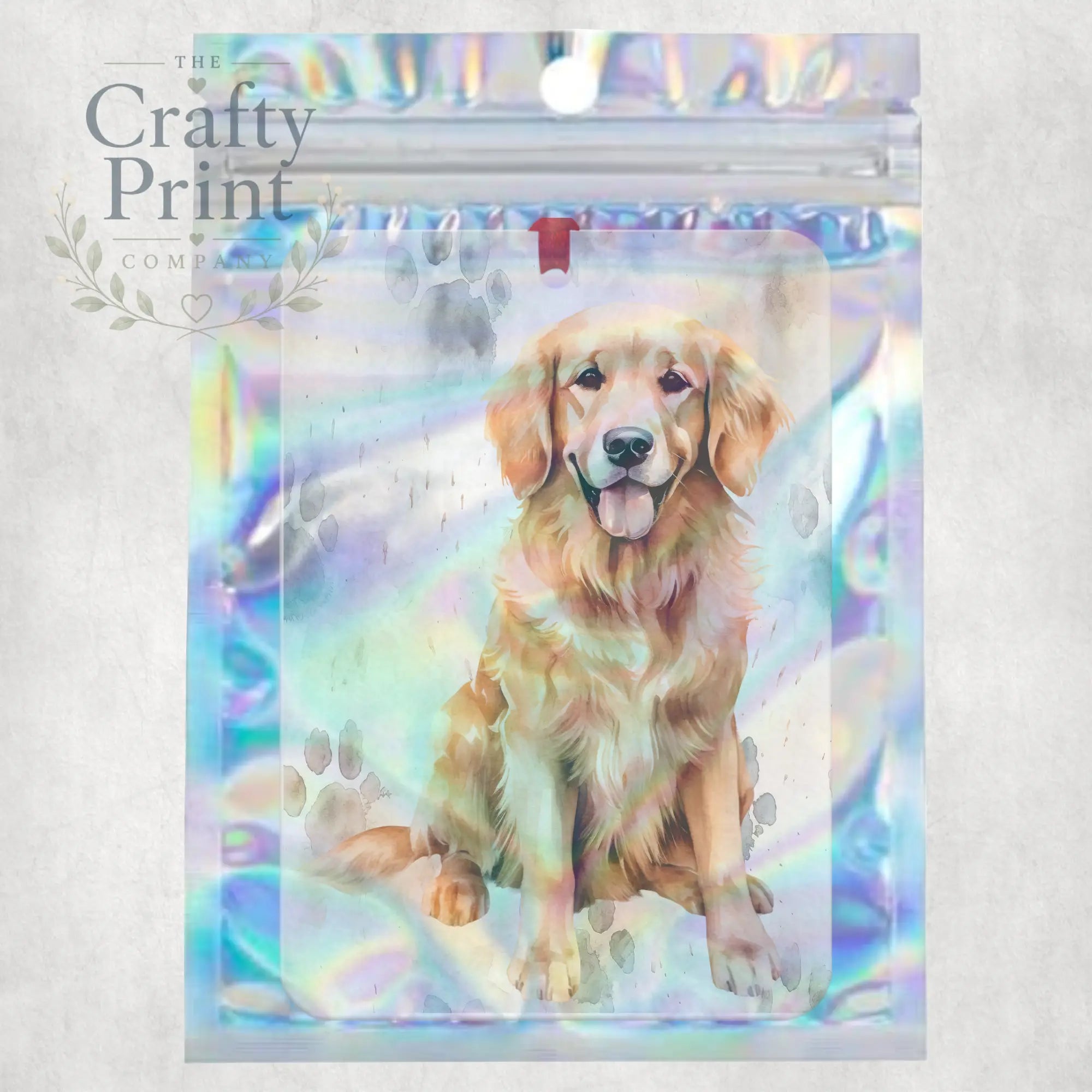 Golden Retriever Paw Print Car Air Freshener - Vehicle