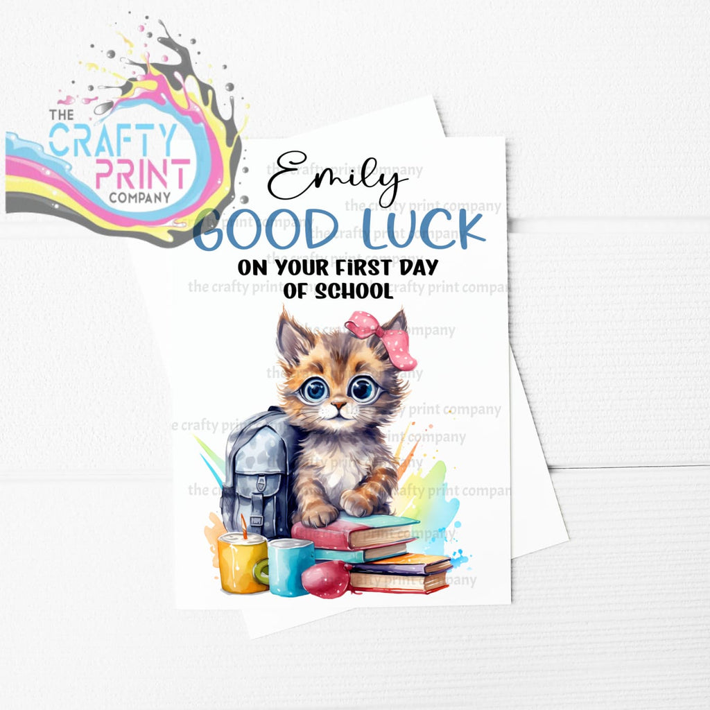 Good Luck on your First Day of School Cat A5 Card - Greeting