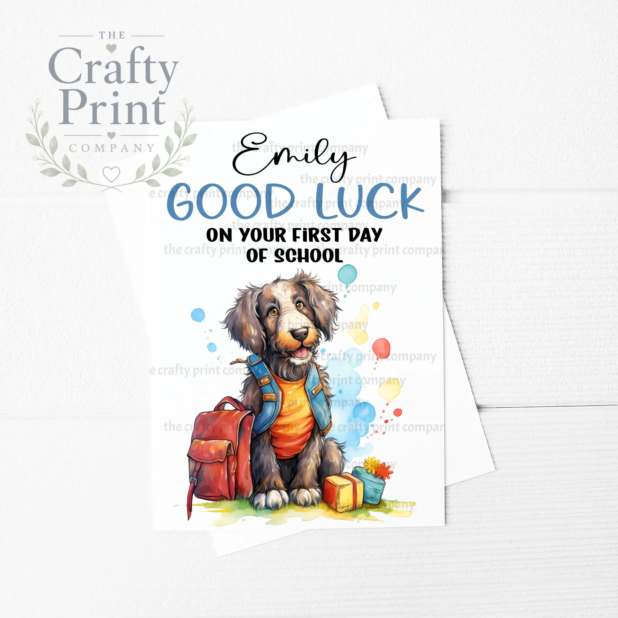 Good Luck on your First Day of School Dog A5 Card