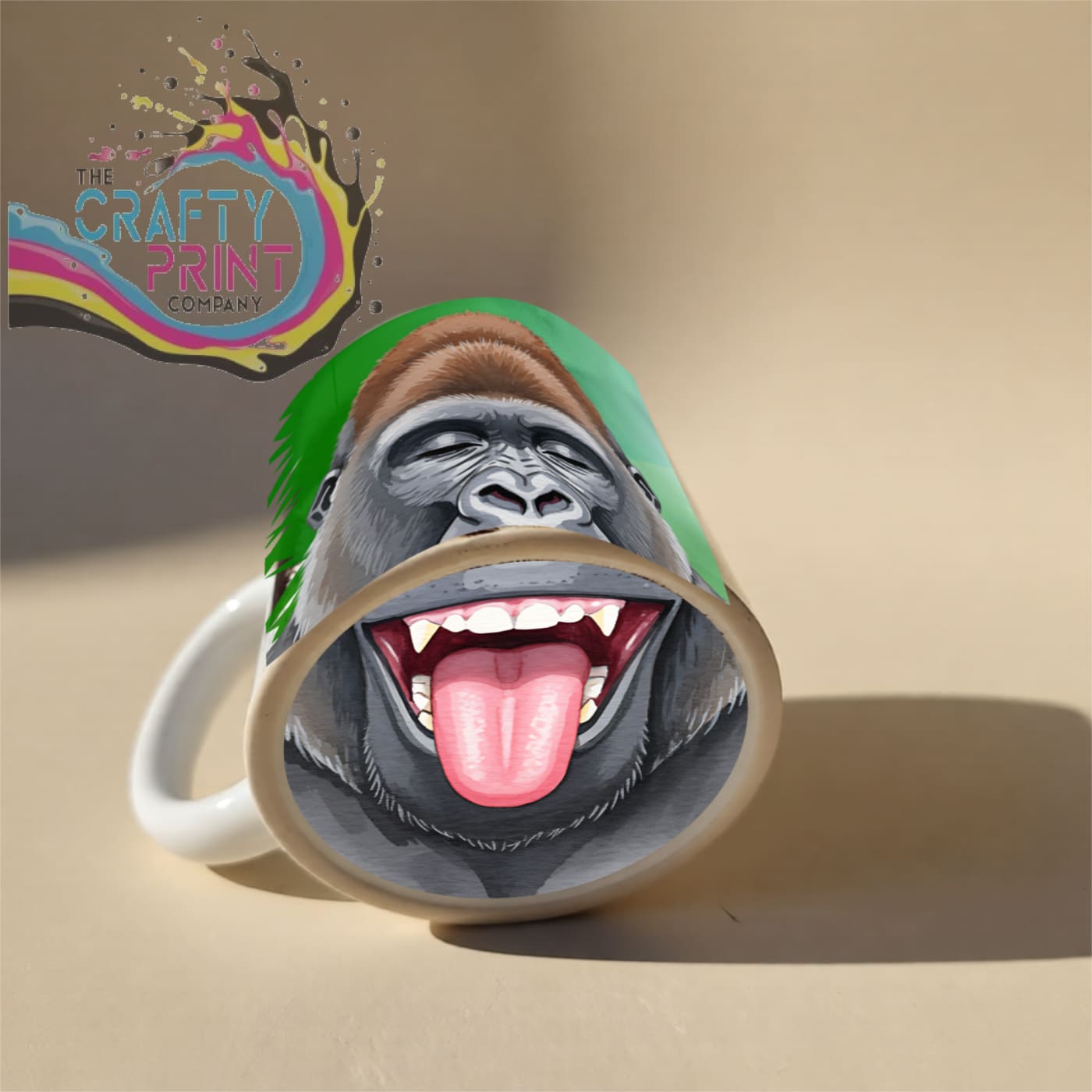 Gorilla Mug with Hidden Mouth Design - Mugs