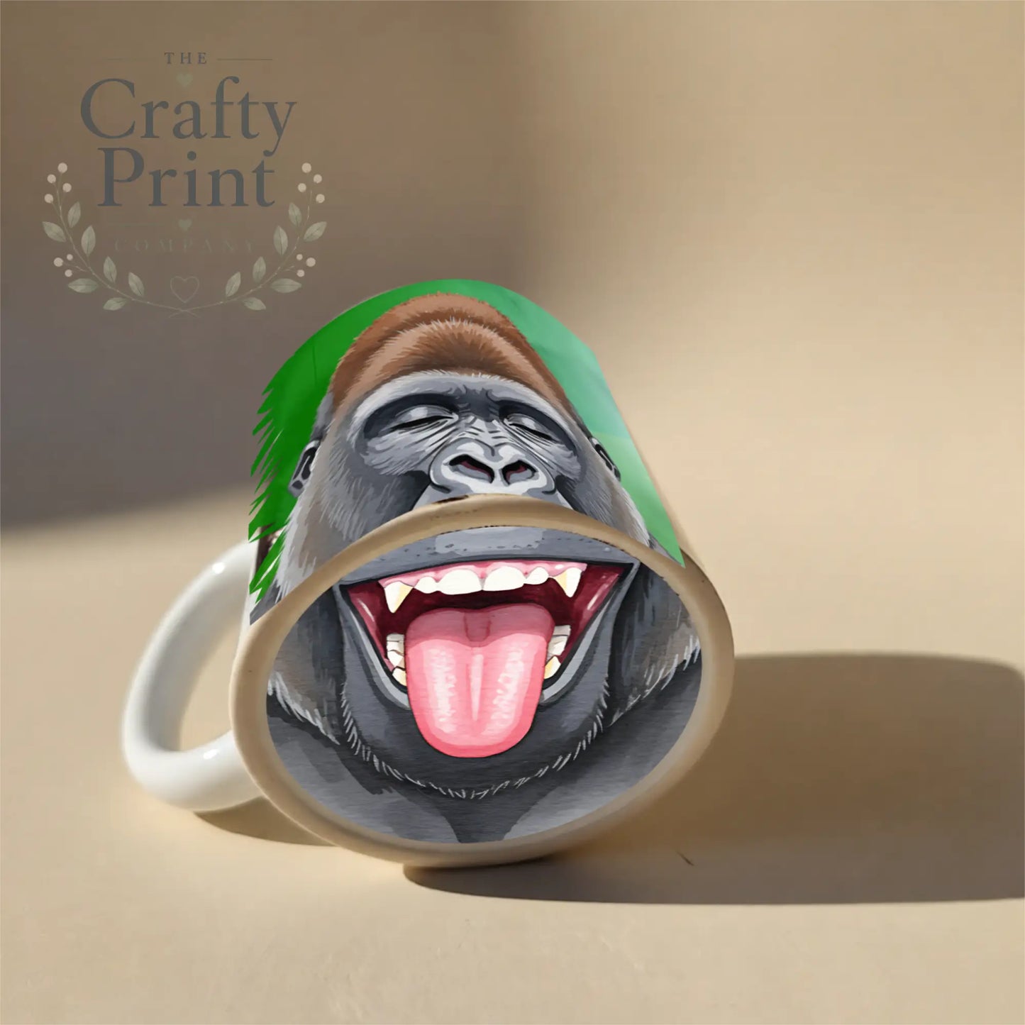 Gorilla Mug with Hidden Mouth Design - Mugs