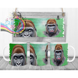 Gorilla Mug with Hidden Mouth Design - White Handle & Inner
