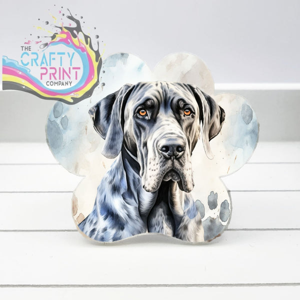 Great Dane Acrylic Paw Print Car Vent Clip on Air Freshener