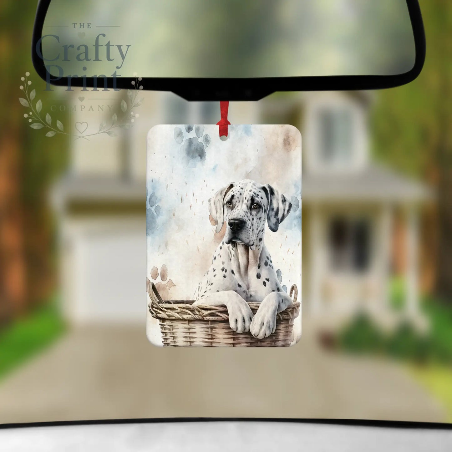 Great Dane Paw Print Car Air Freshener - Vehicle Fresheners