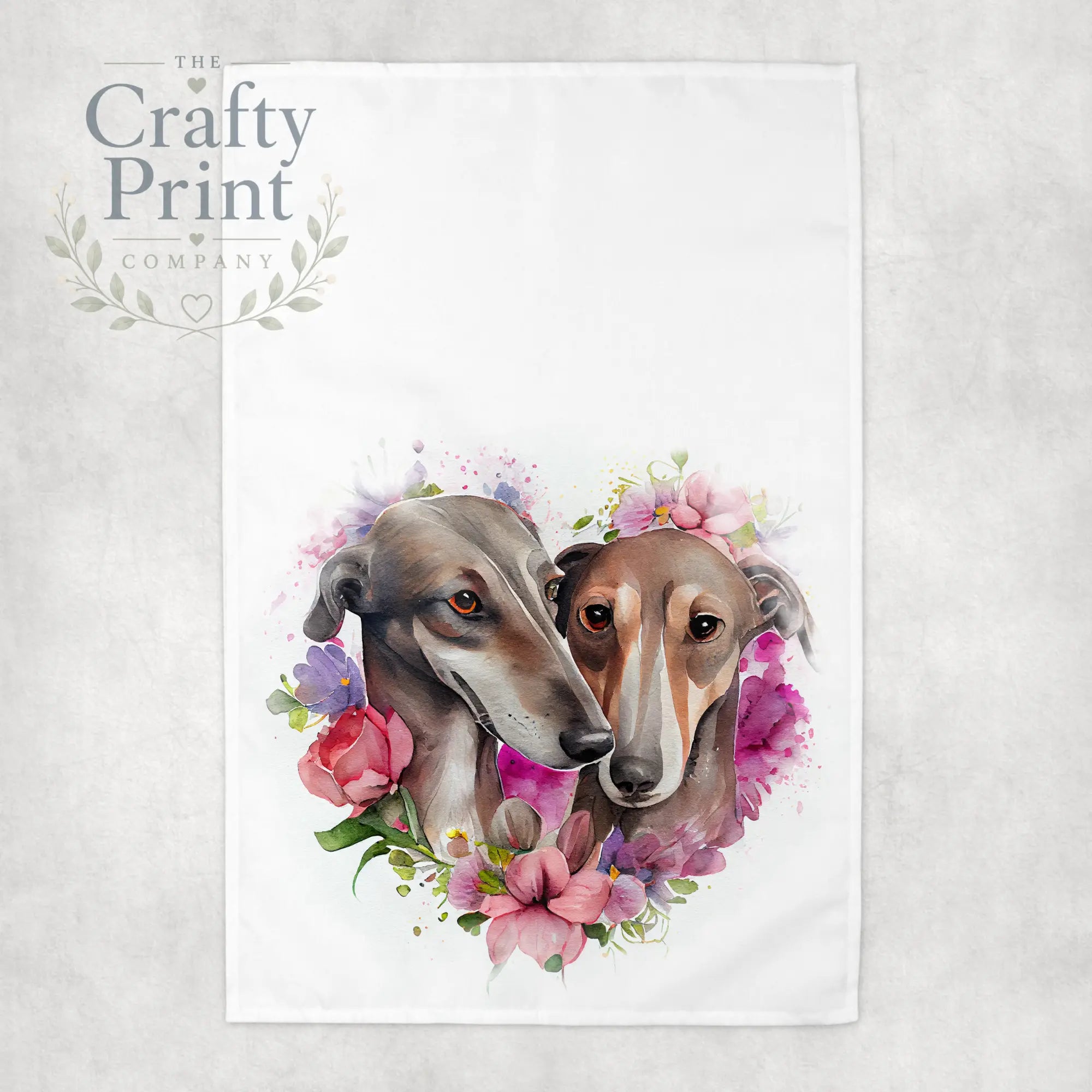 Greyhounds Floral Tea Towel - Kitchen Towels