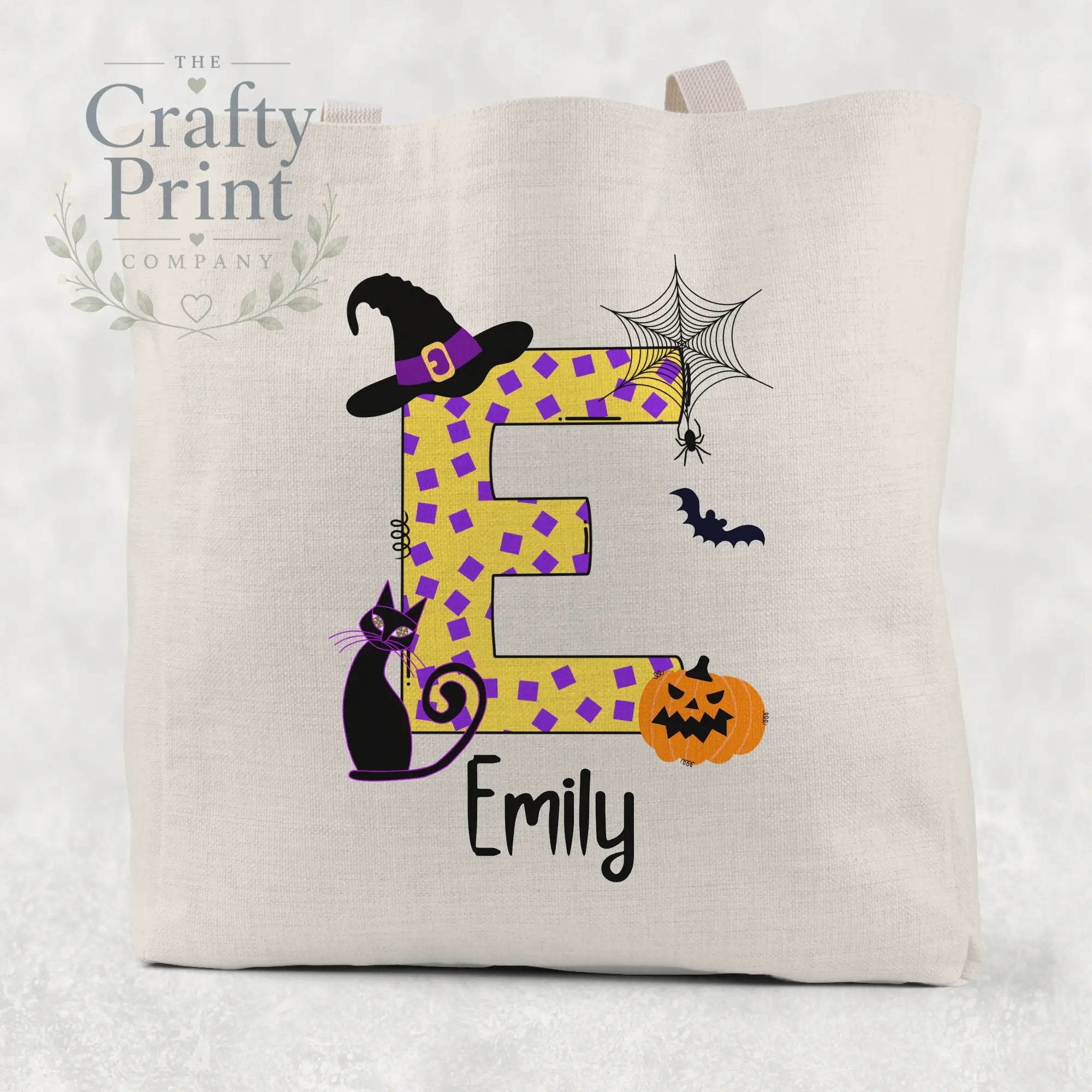 Halloween Initial Cat Tote / Goodie Bag - Gift Bags