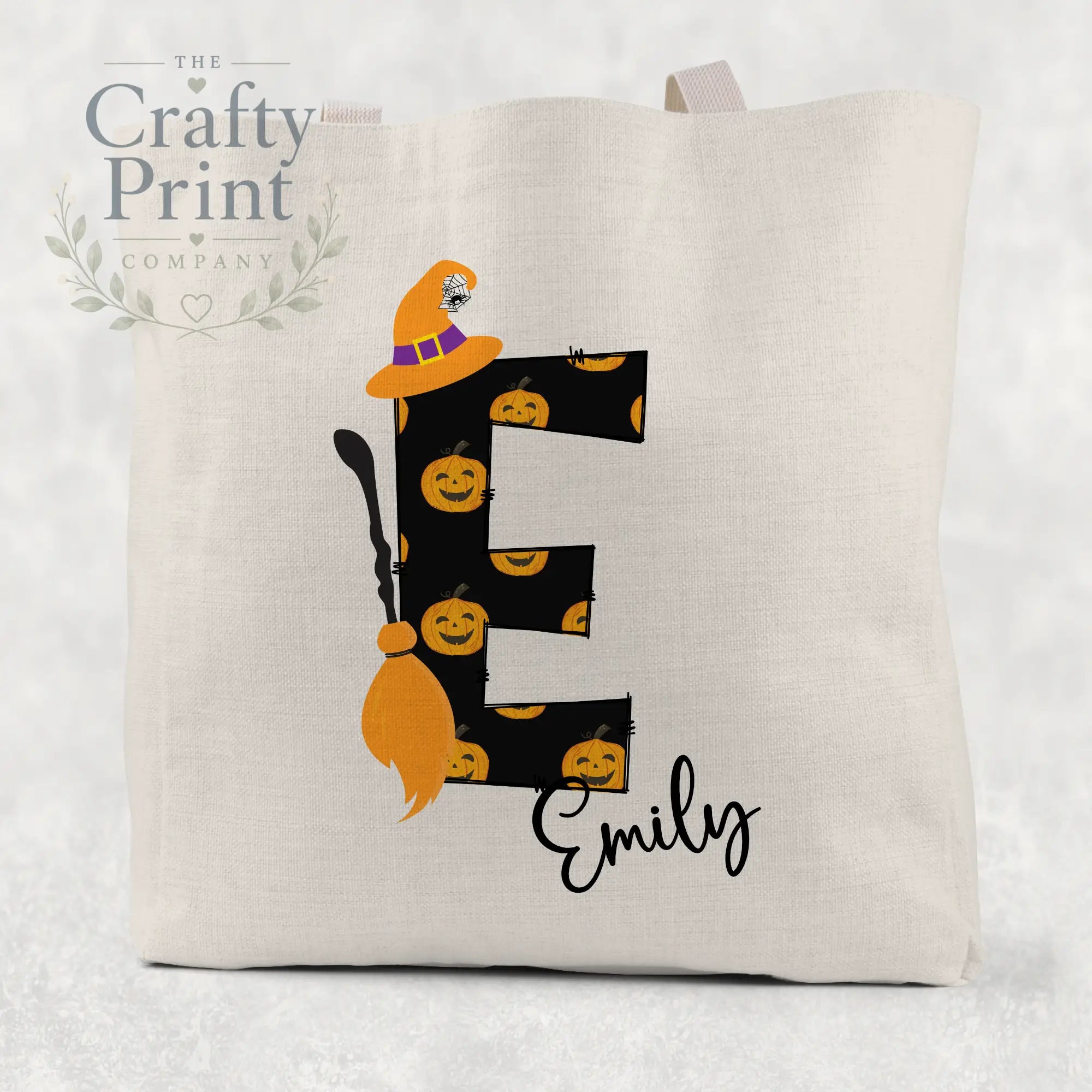 Halloween Initial Hat Pumpkin Tote / Goodie Bag - Gift Bags