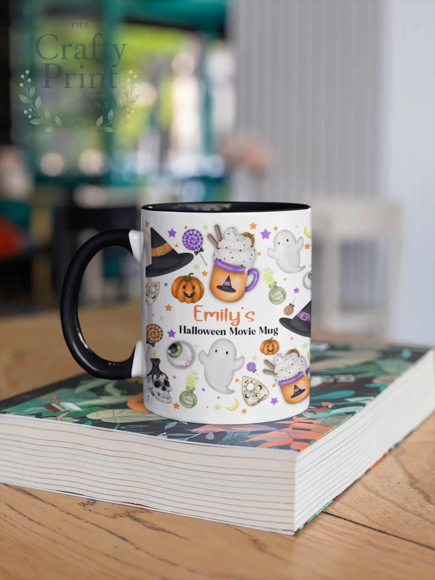 Halloween Movie Personalised Mug - Black Handle & Inner