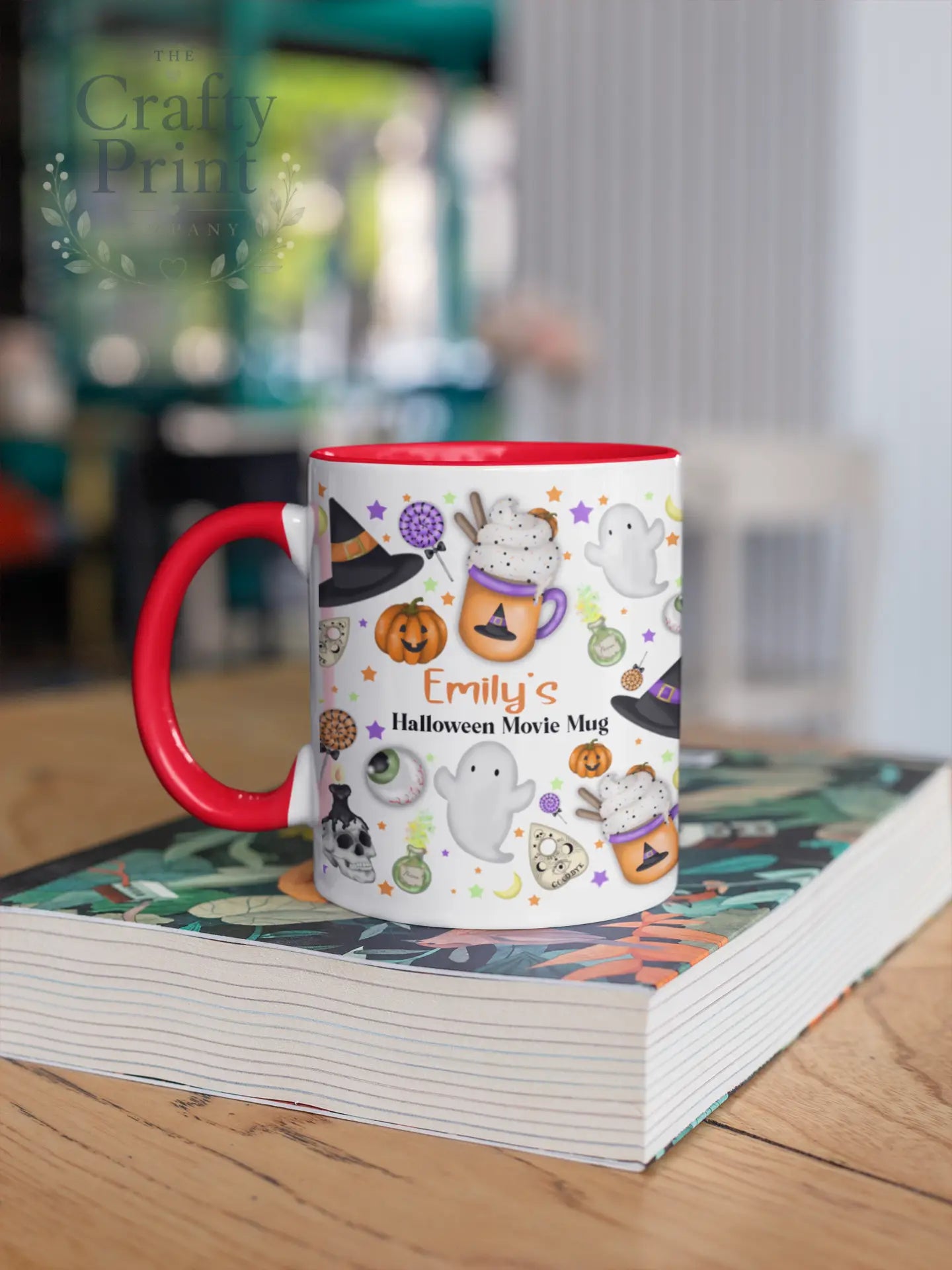 Halloween Movie Personalised Mug - Red Handle & Inner - Mugs