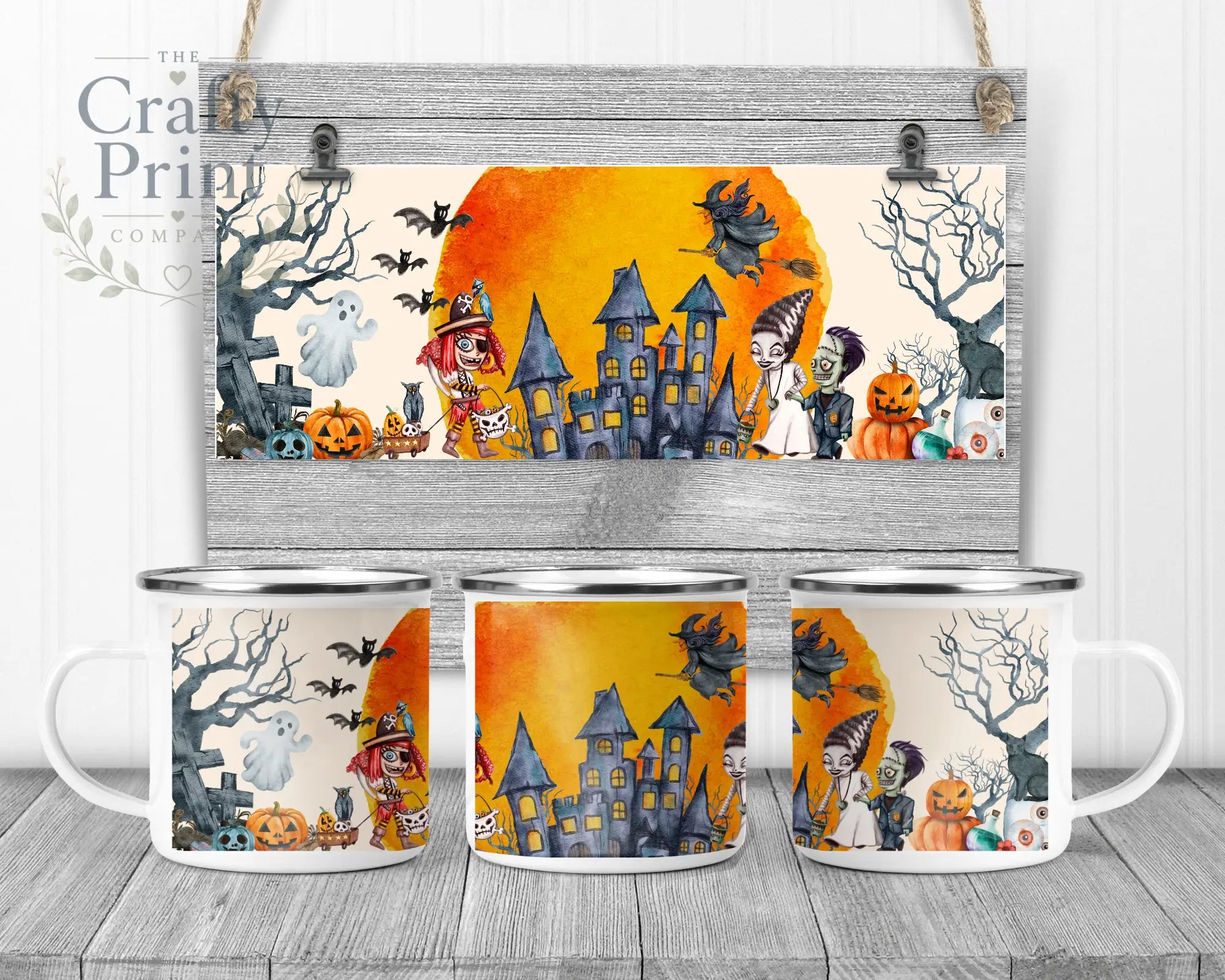 Halloween Scene V2 Mug - Enamel - Mugs