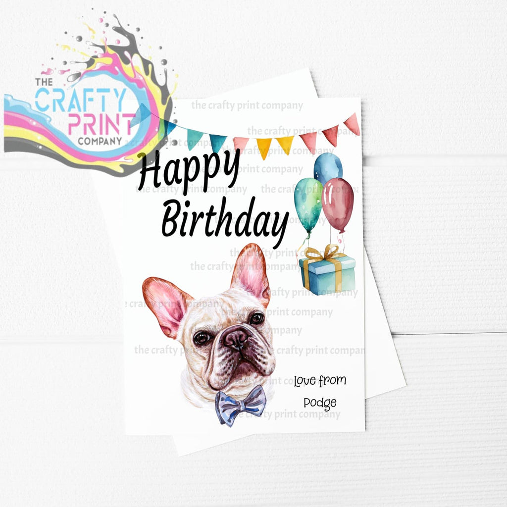 Happy Birthday Balloon French Bulldog A5 Greeting Card - &