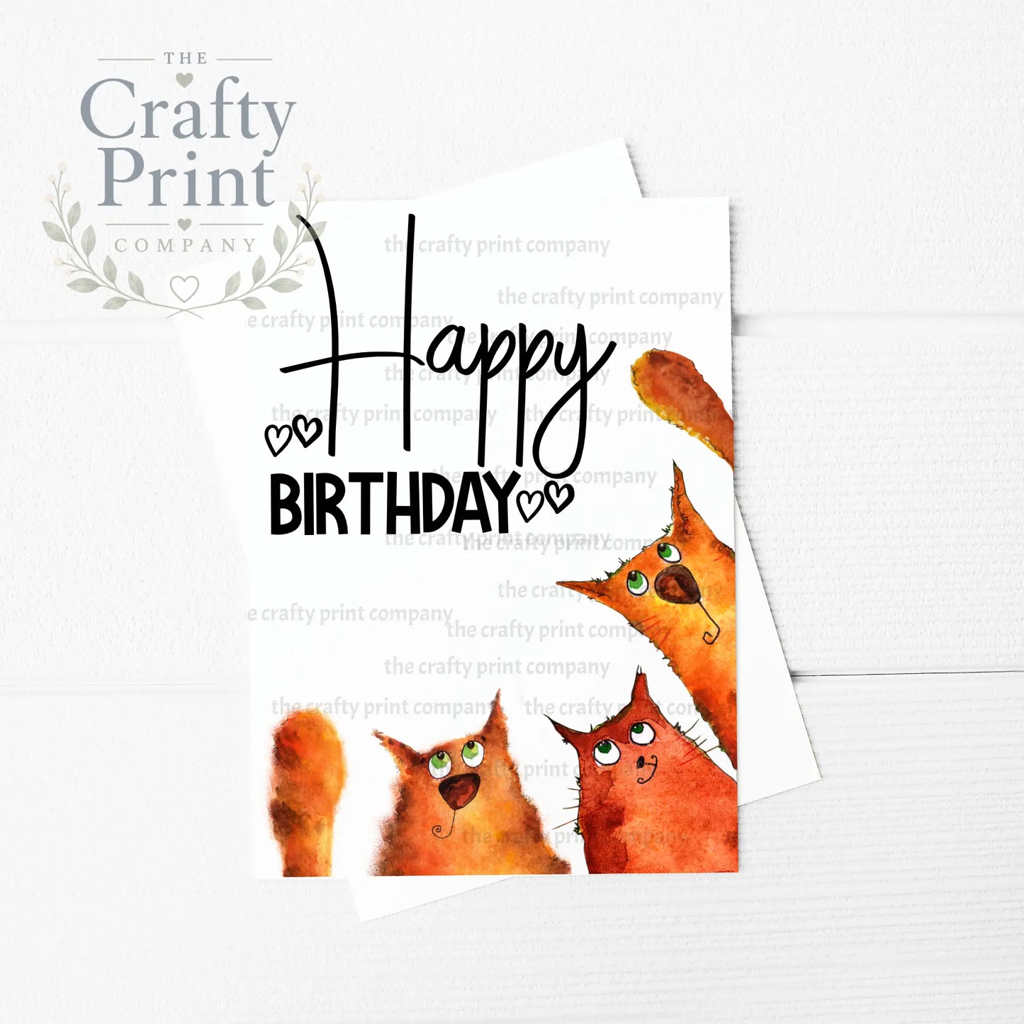 Happy Birthday Cartoon Ginger Cat A5 Card - Greeting & Note