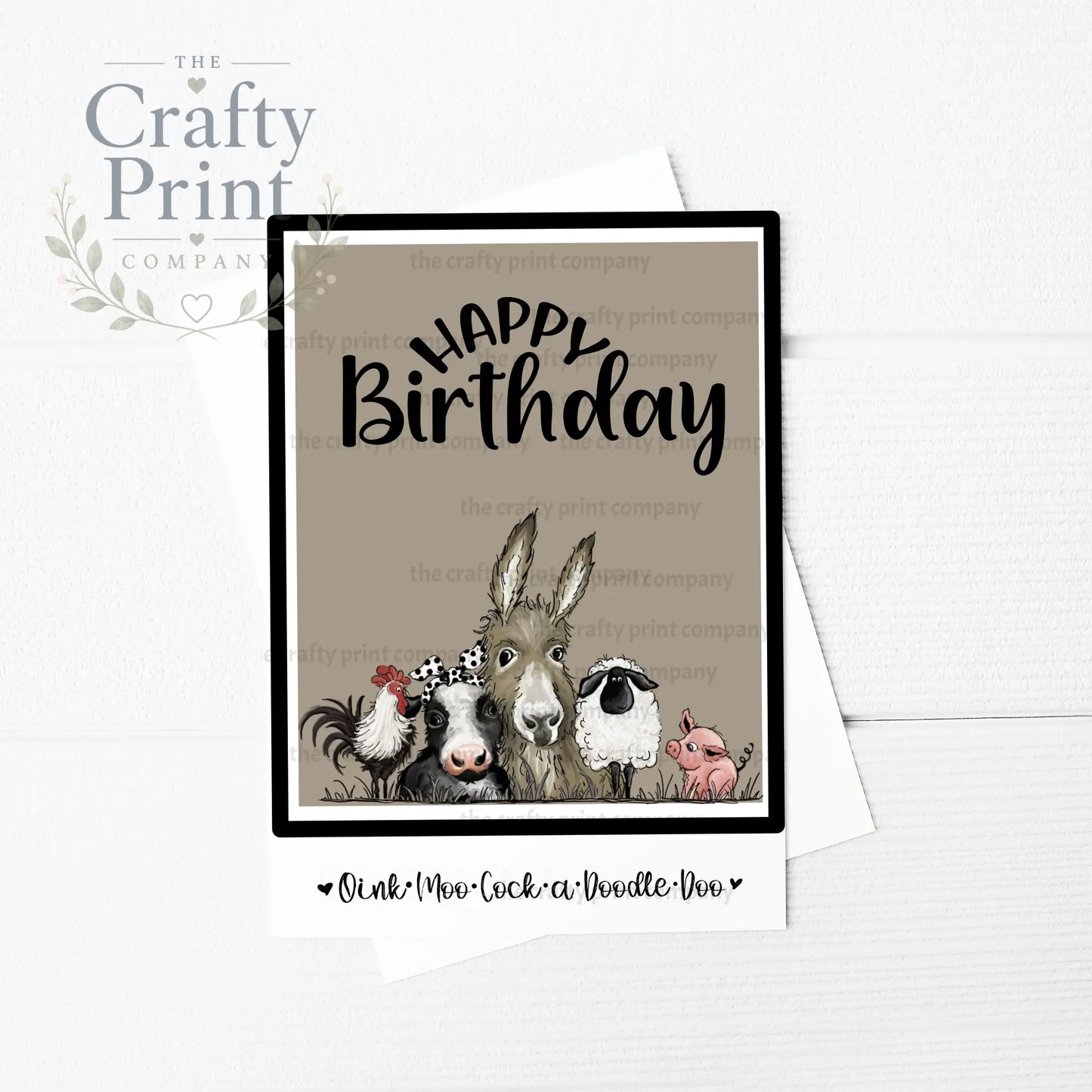 Happy Birthday Farmyard Animals A5 Card - Greeting & Note