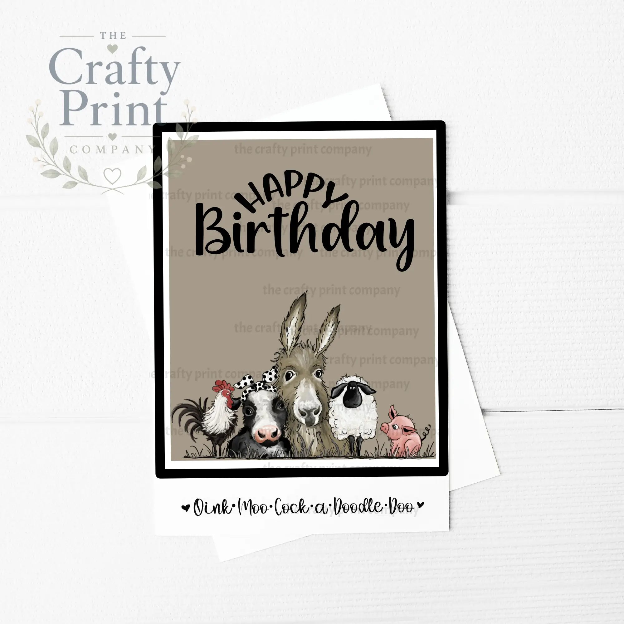 Happy Birthday Farmyard Animals A5 Card - Greeting & Note