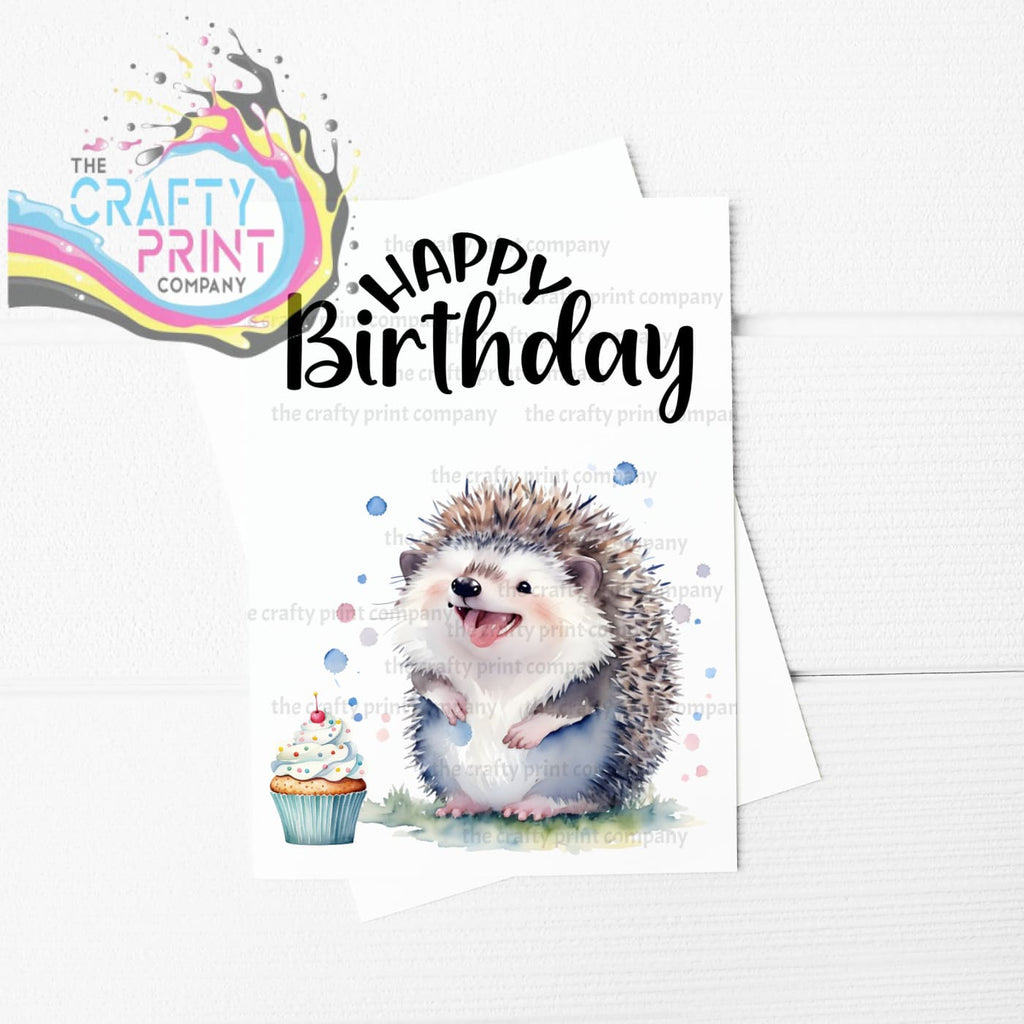 Happy Birthday Hedgehog A5 Card - Greeting & Note Cards